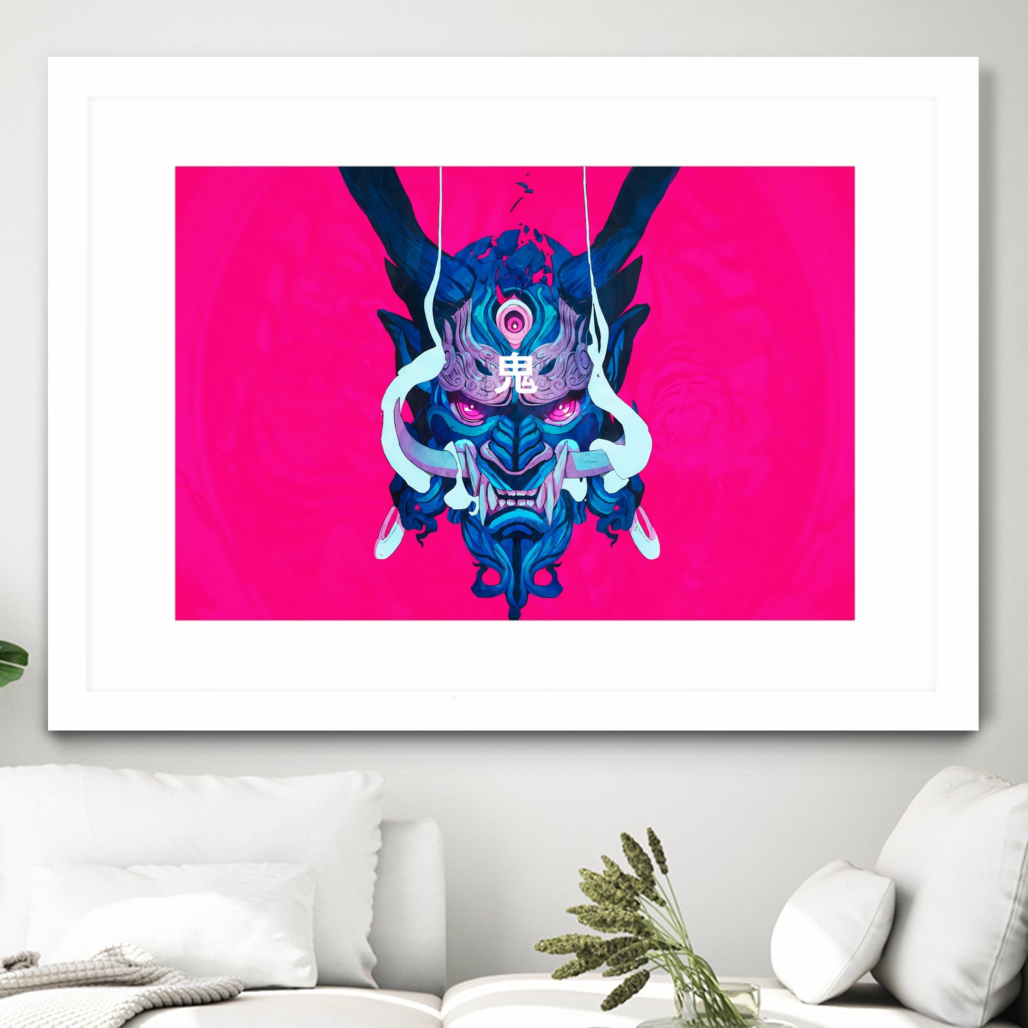 Oni Demon Mask Samurai by Edo Agus Setiawan on GIANT ART - pink photo illustration