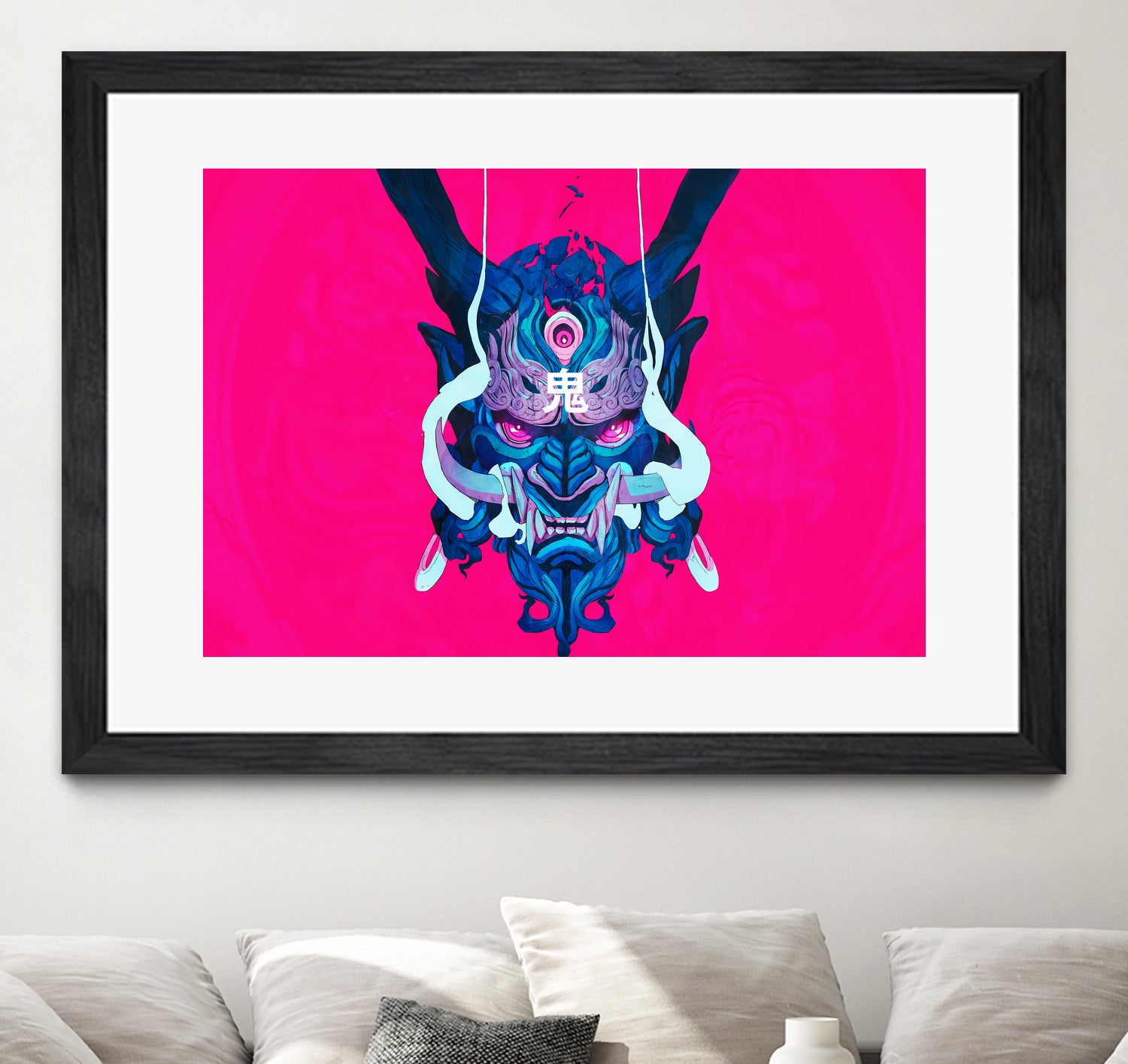 Oni Demon Mask Samurai by Edo Agus Setiawan on GIANT ART - pink photo illustration