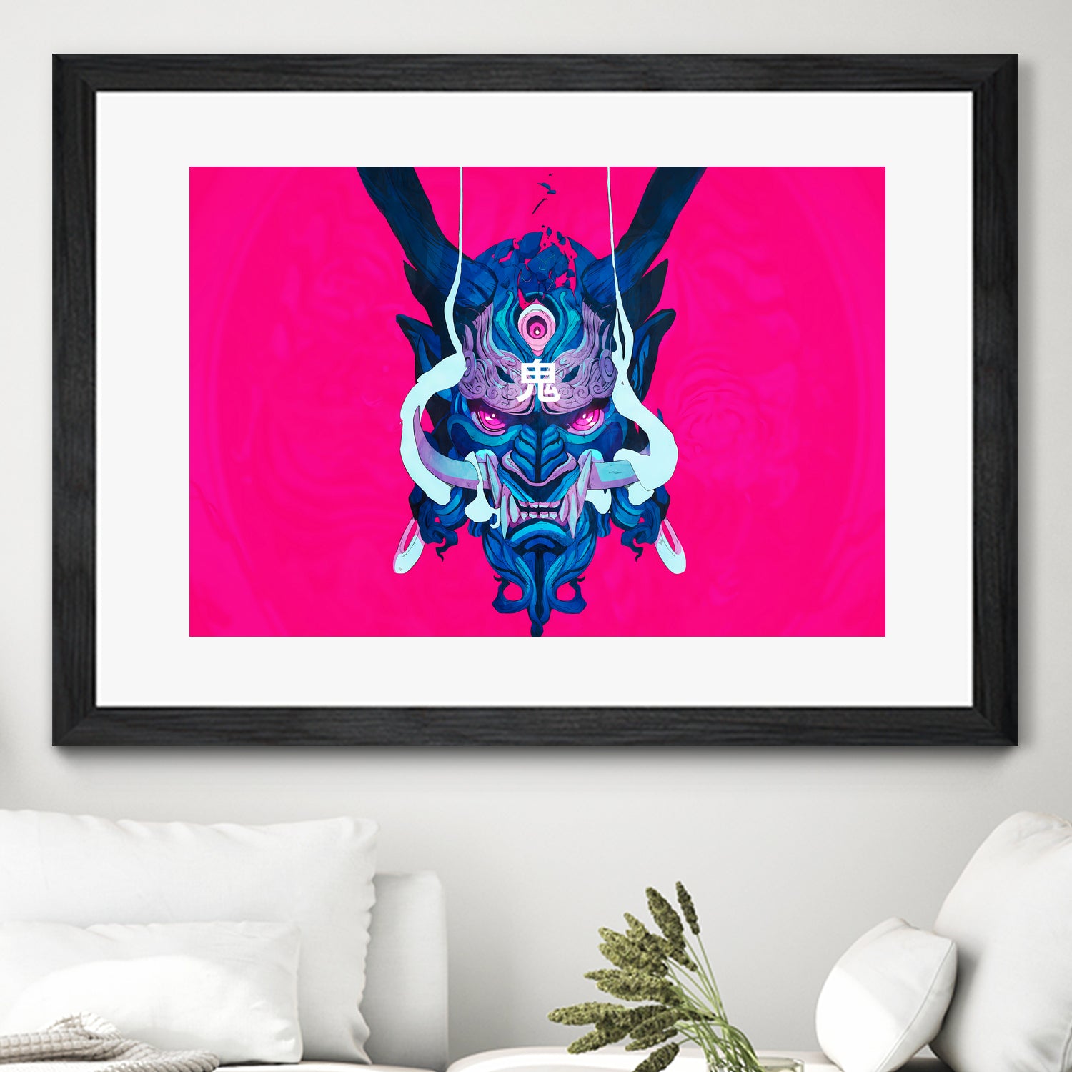 Oni Demon Mask Samurai by Edo Agus Setiawan on GIANT ART - pink photo illustration