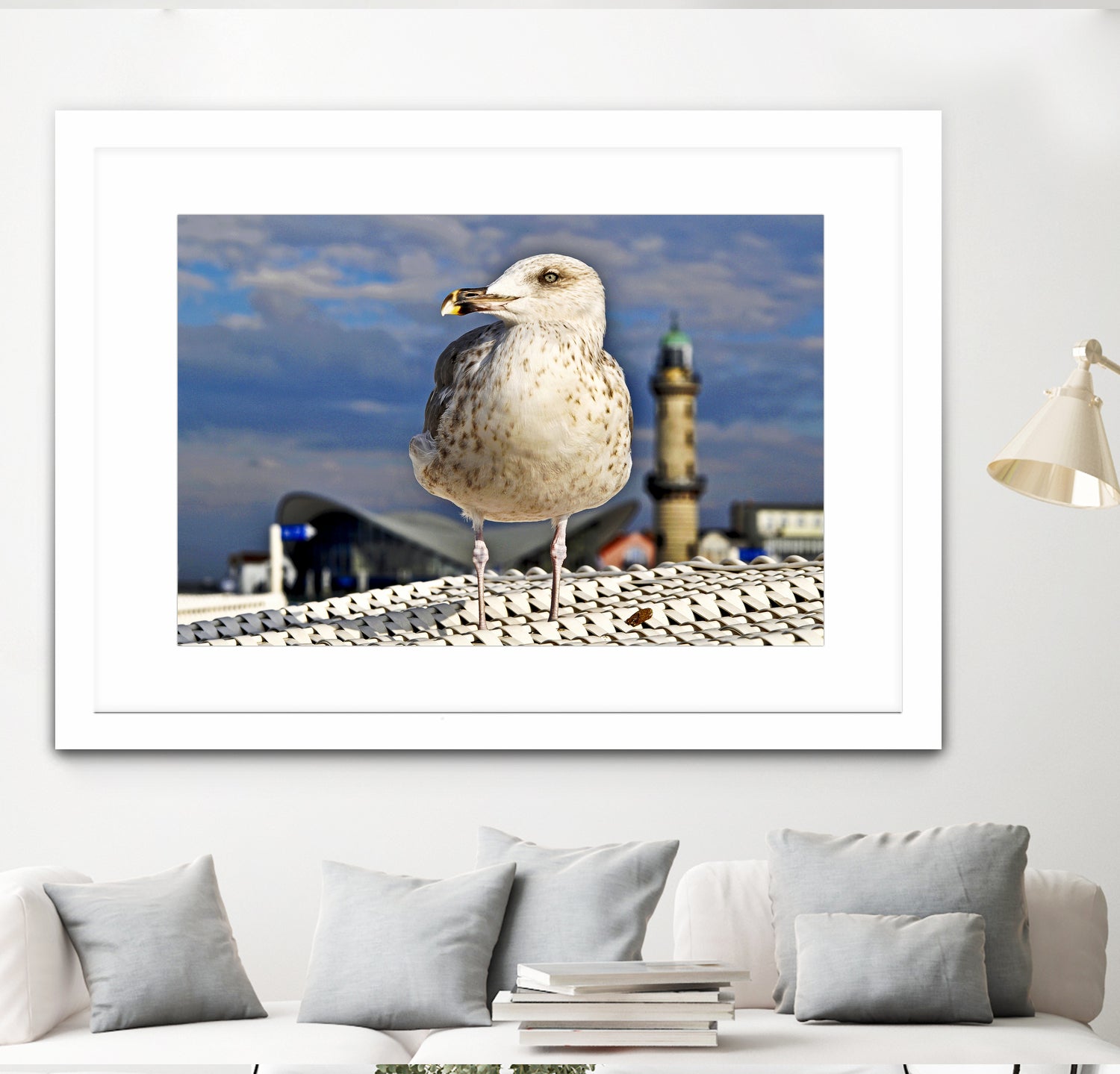 Magic Seagull on the Baltic Sea by SILVIA WISCHEROPP on GIANT ART - blue photo illustration