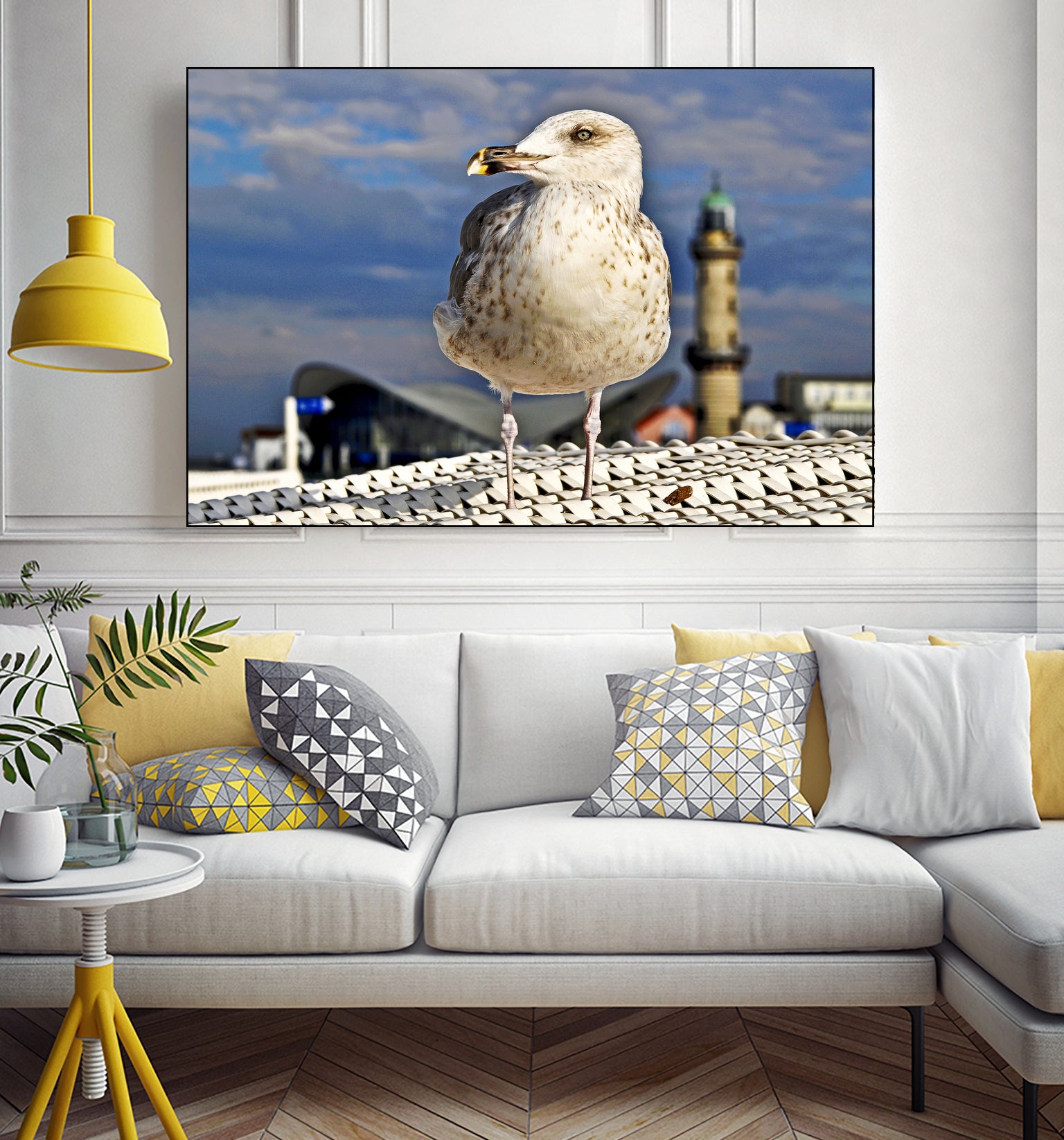 Magic Seagull on the Baltic Sea by SILVIA WISCHEROPP on GIANT ART - blue photo illustration