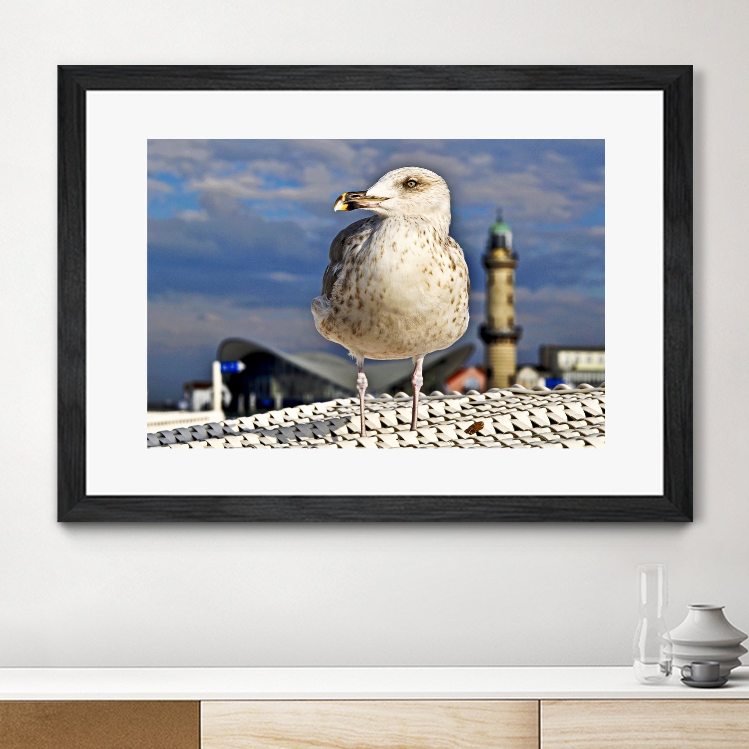 Magic Seagull on the Baltic Sea by SILVIA WISCHEROPP on GIANT ART - blue photo illustration