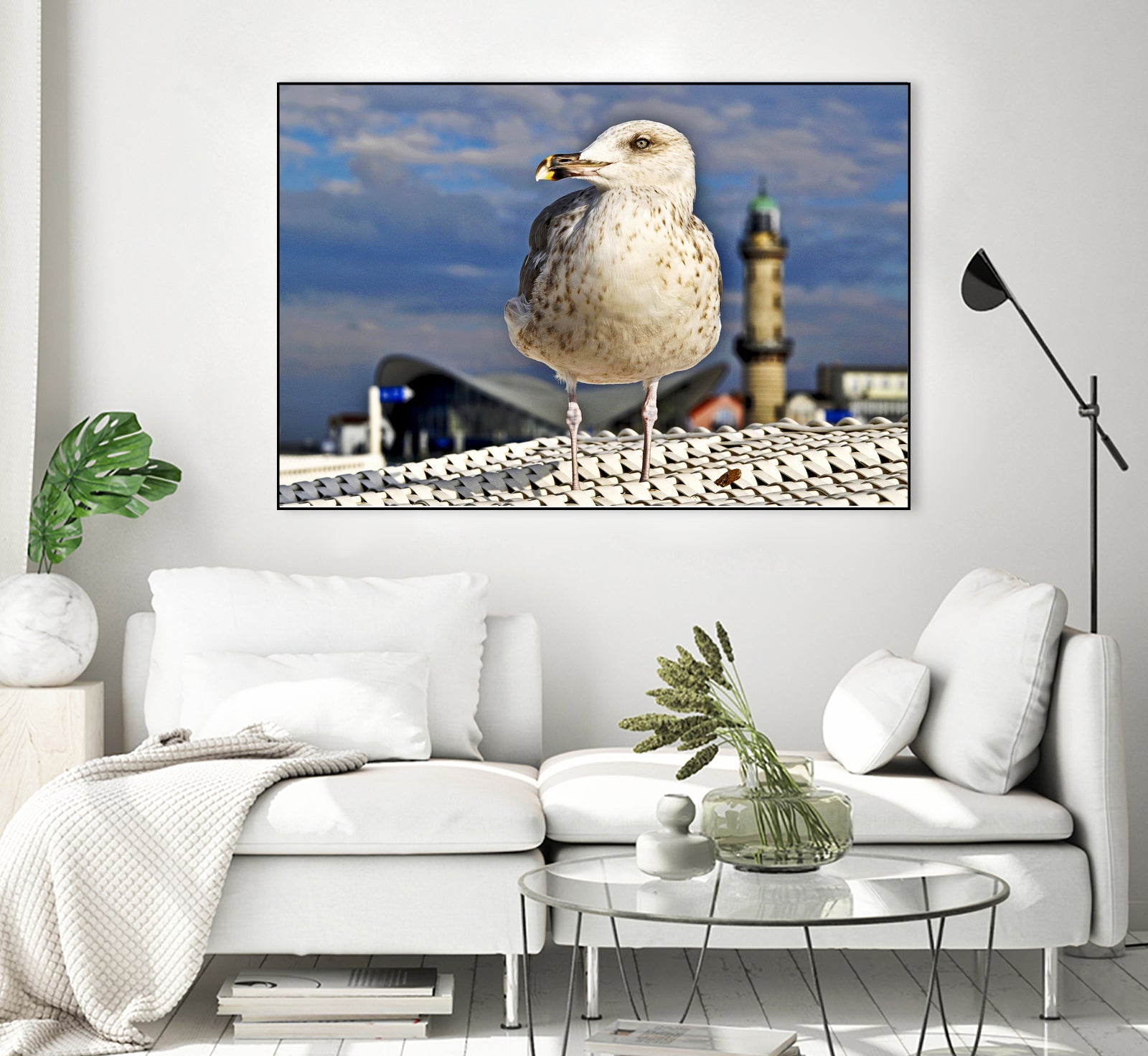 Magic Seagull on the Baltic Sea by SILVIA WISCHEROPP on GIANT ART - blue photo illustration