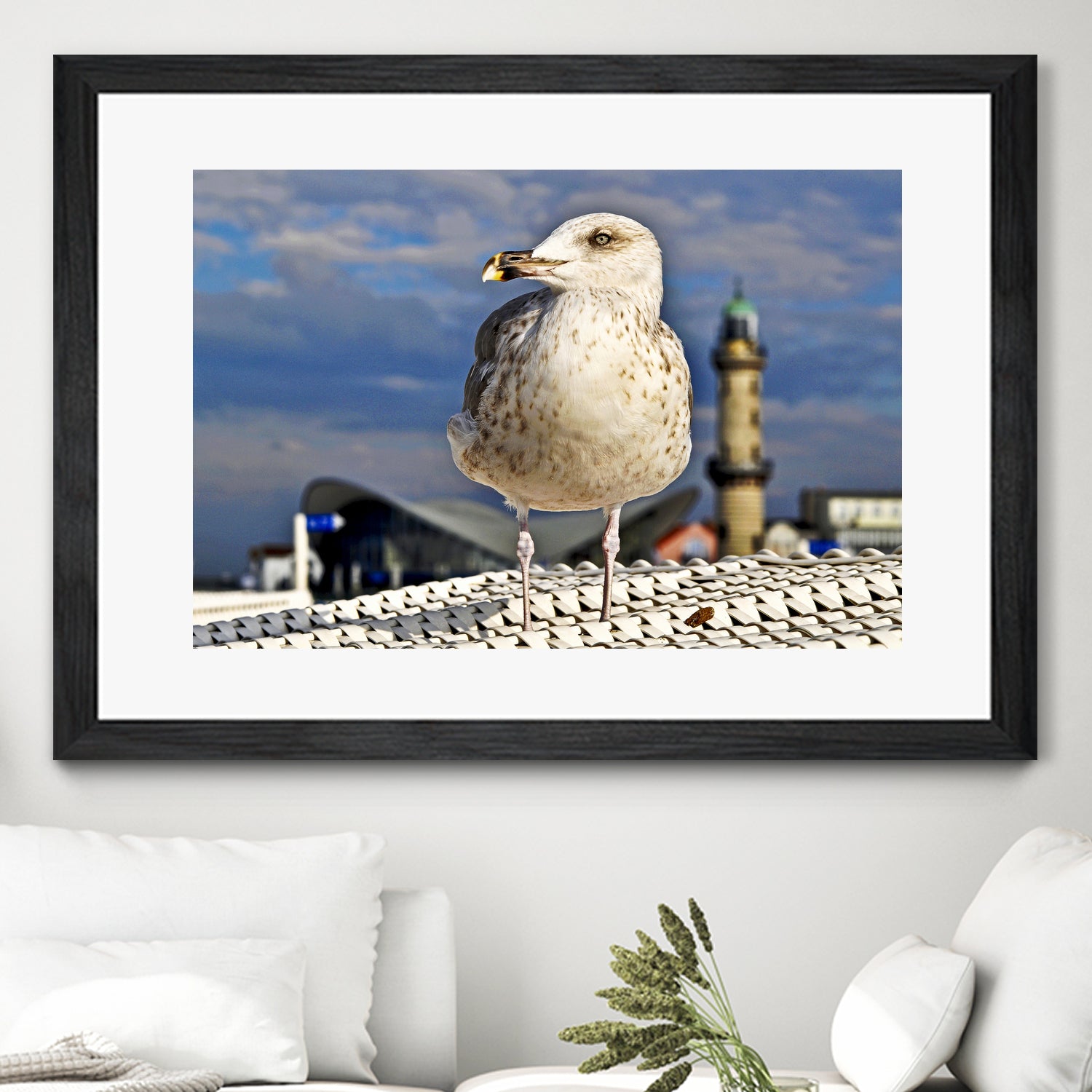 Magic Seagull on the Baltic Sea by SILVIA WISCHEROPP on GIANT ART - blue photo illustration