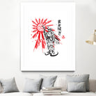 Mandalorian Warrior sumi-e by Antonio Camarena on GIANT ART - white digital painting