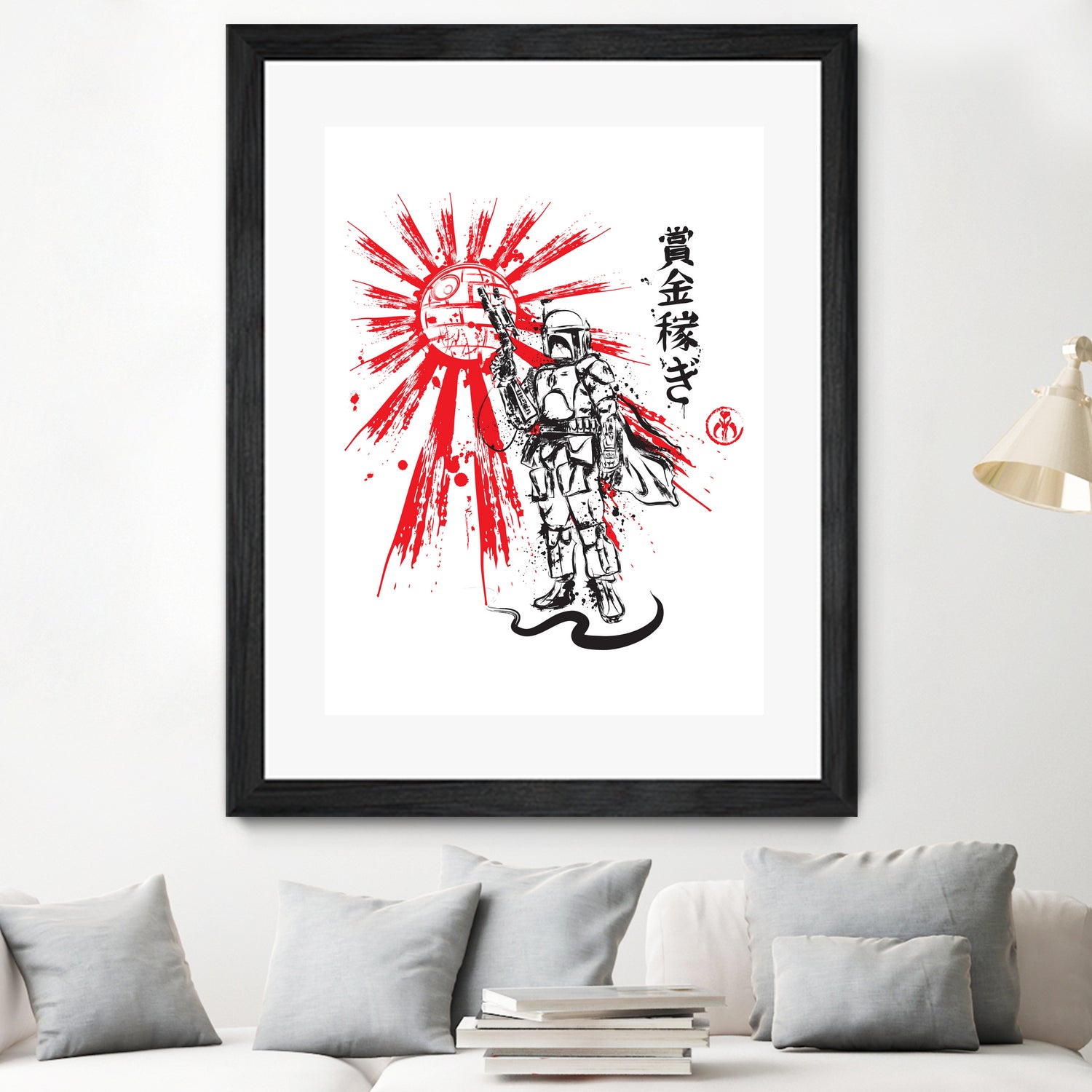 Mandalorian Warrior sumi-e by Antonio Camarena on GIANT ART - white digital painting