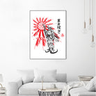 Mandalorian Warrior sumi-e by Antonio Camarena on GIANT ART - white digital painting