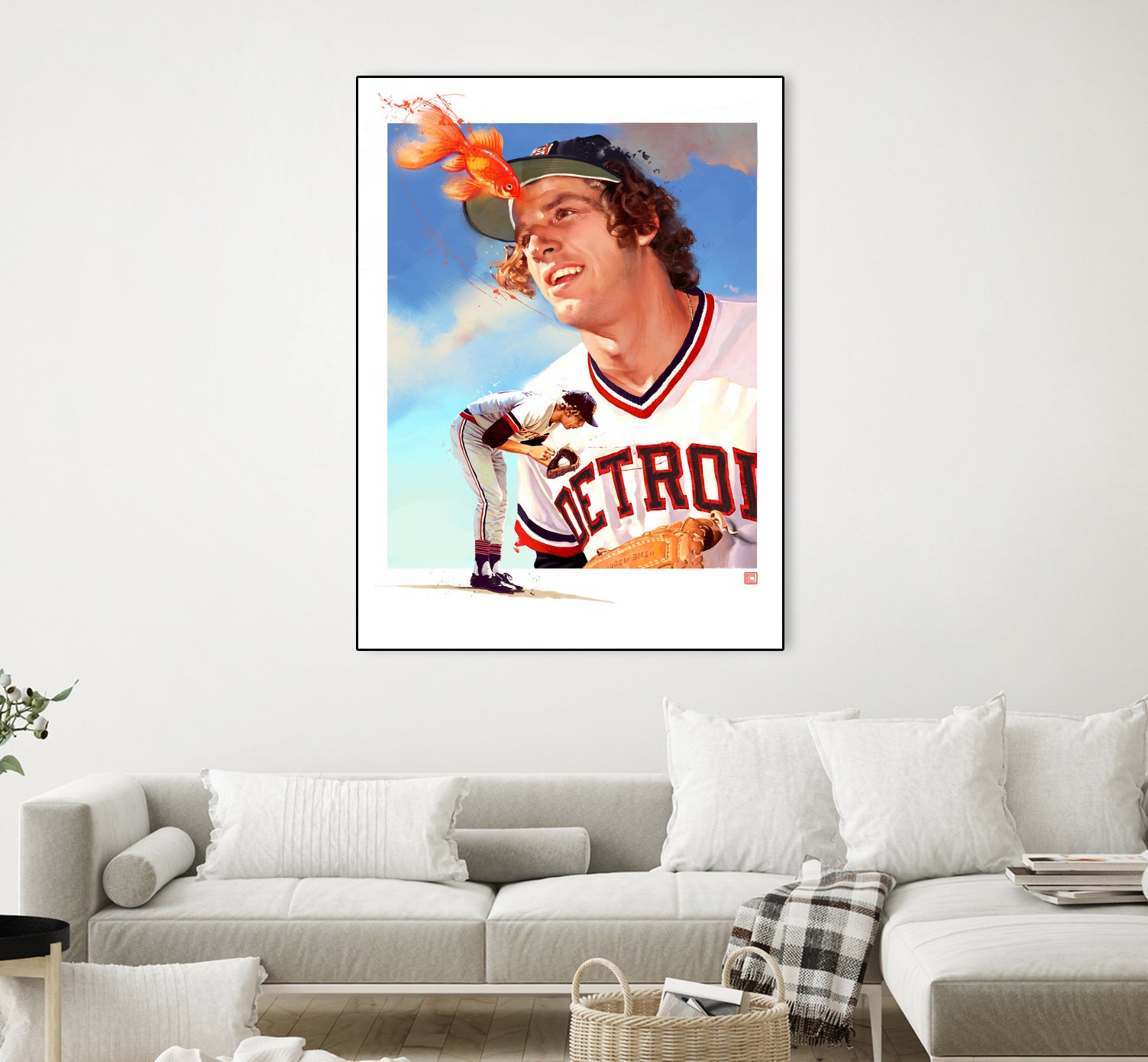 Mark Fidrych by Claudia Labarca on GIANT ART - orange digital painting