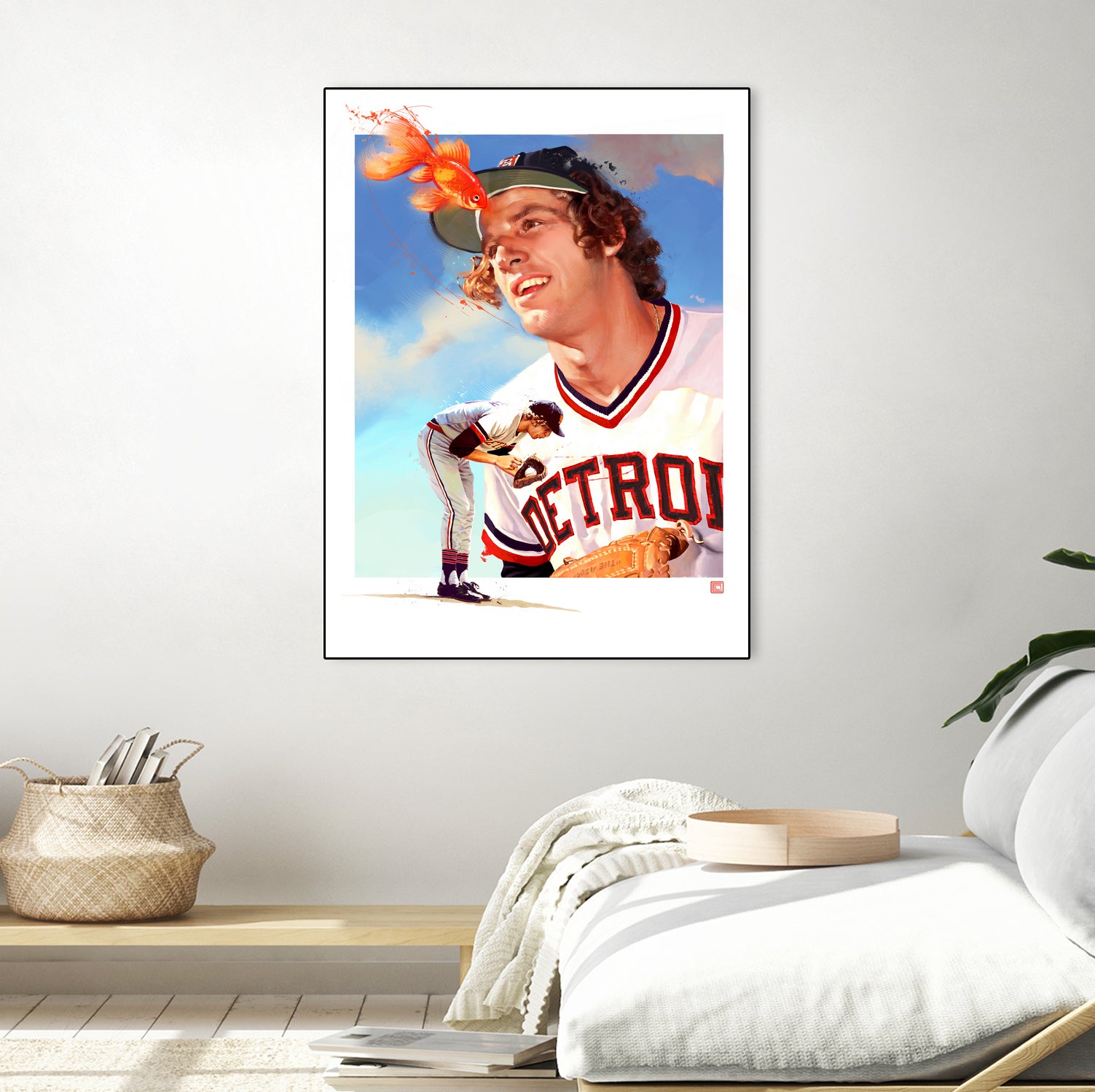 Mark Fidrych by Claudia Labarca on GIANT ART - orange digital painting