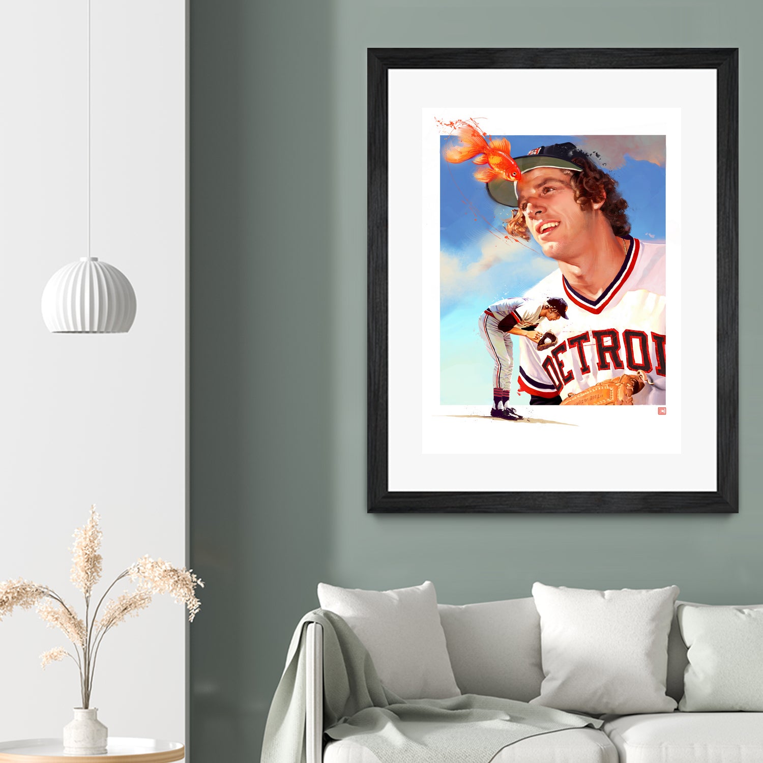 Mark Fidrych by Claudia Labarca on GIANT ART - orange digital painting