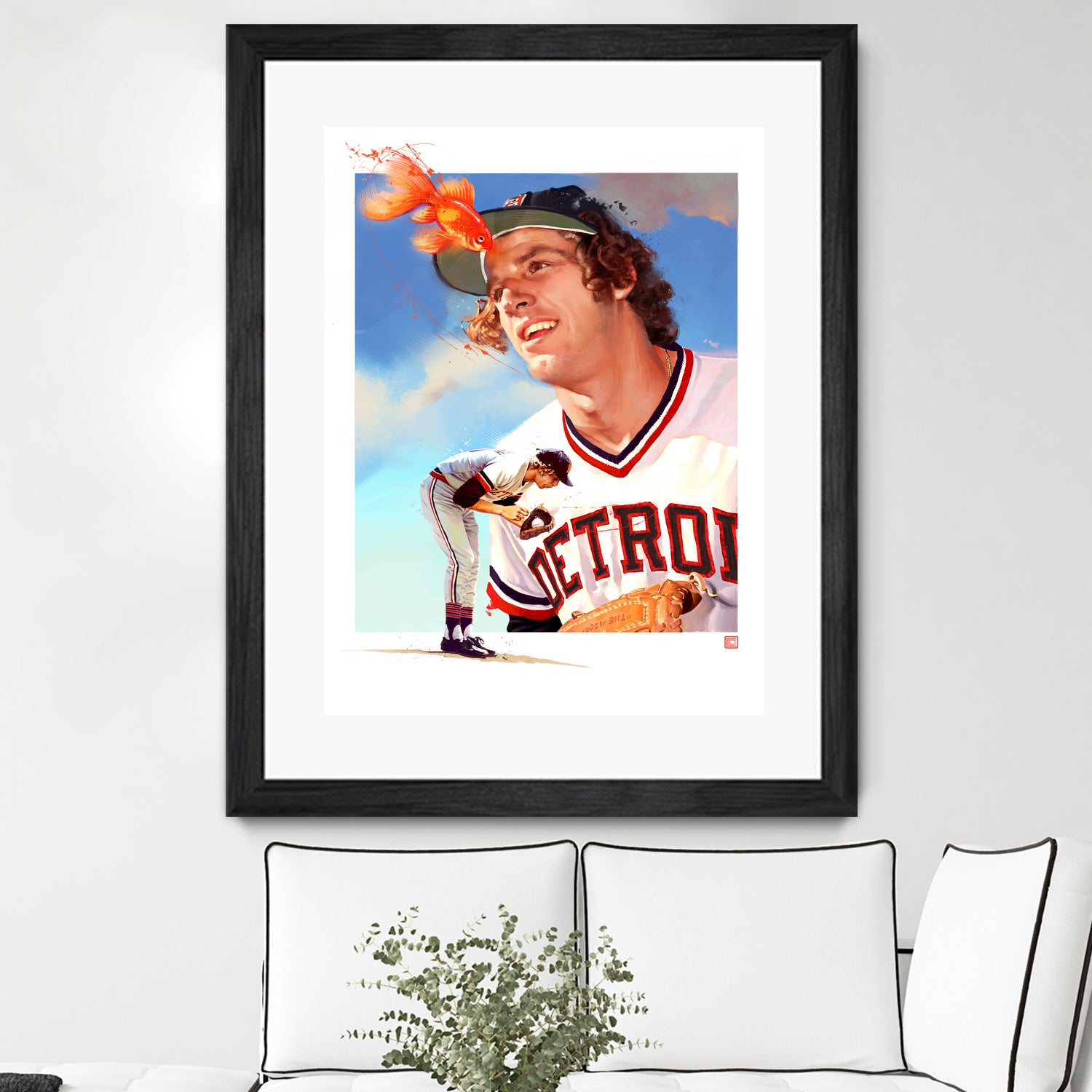 Mark Fidrych by Claudia Labarca on GIANT ART - orange digital painting