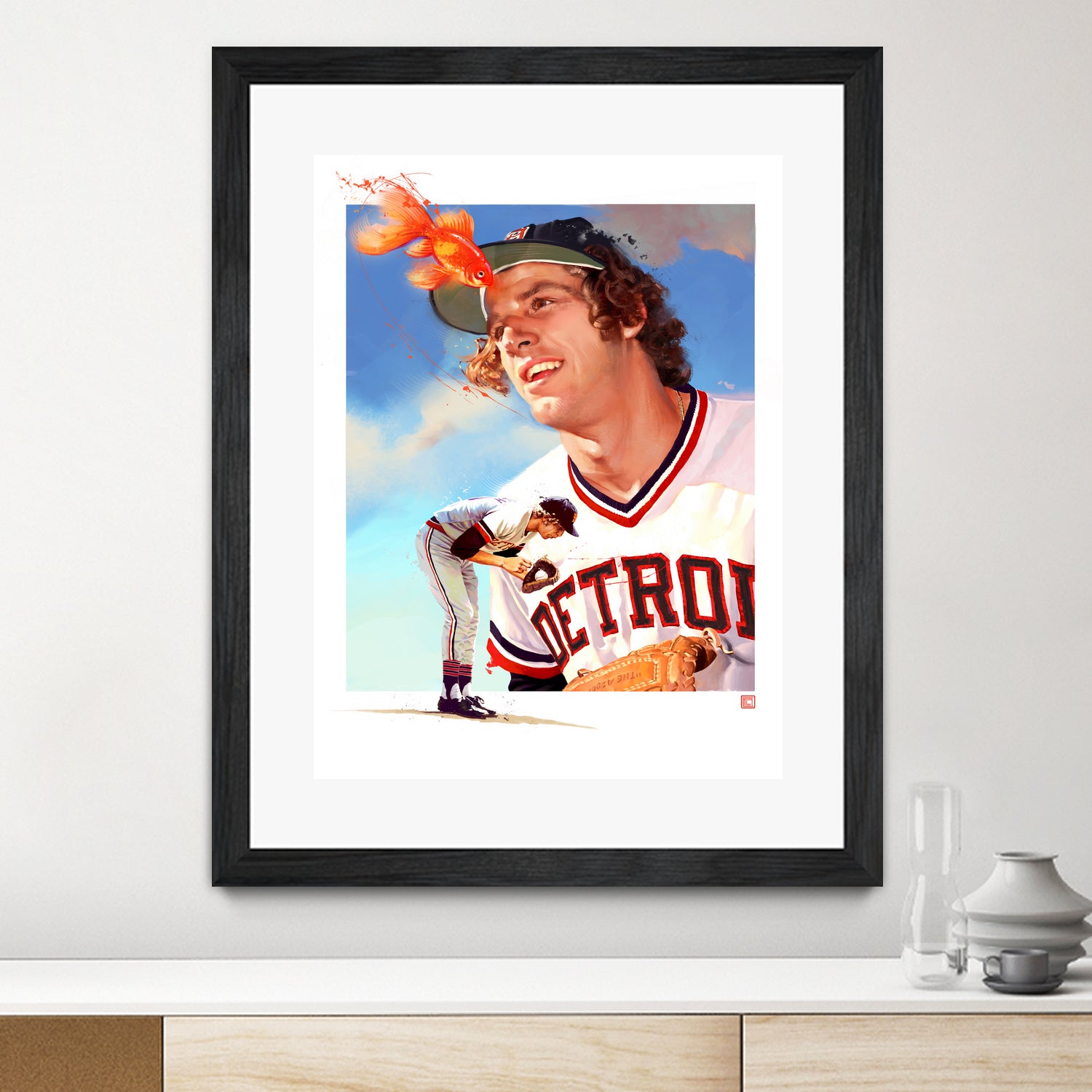 Mark Fidrych by Claudia Labarca on GIANT ART - orange digital painting