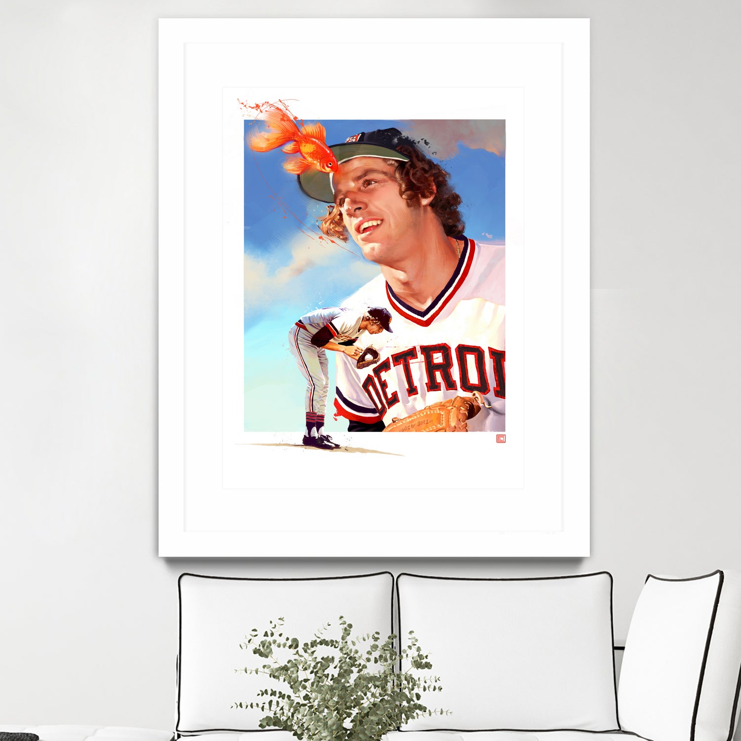 Mark Fidrych by Claudia Labarca on GIANT ART - orange digital painting