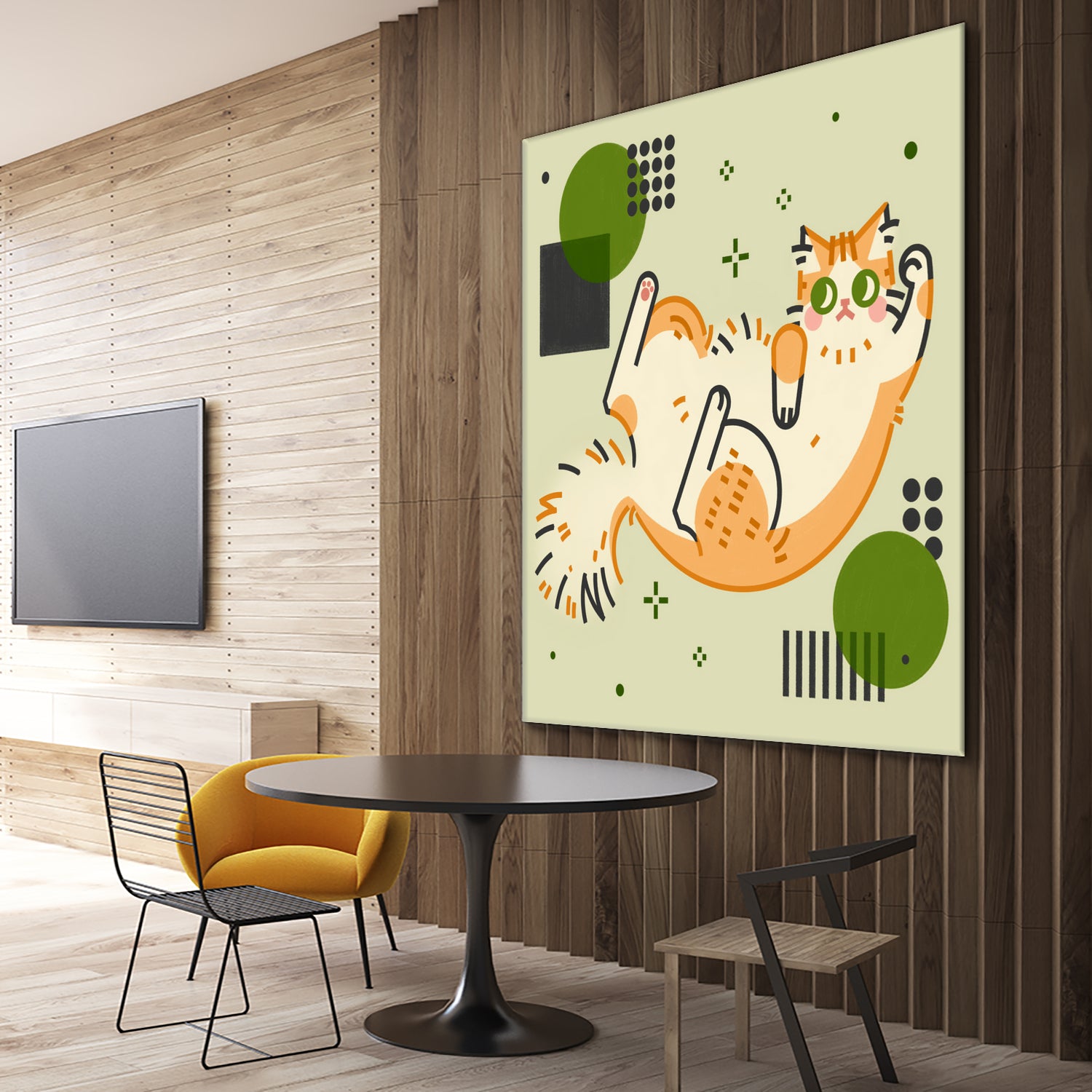 CATS_2 by Filomena Fidalgo on GIANT ART - green digital drawing