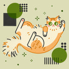 CATS_2 by Filomena Fidalgo on GIANT ART - green digital drawing