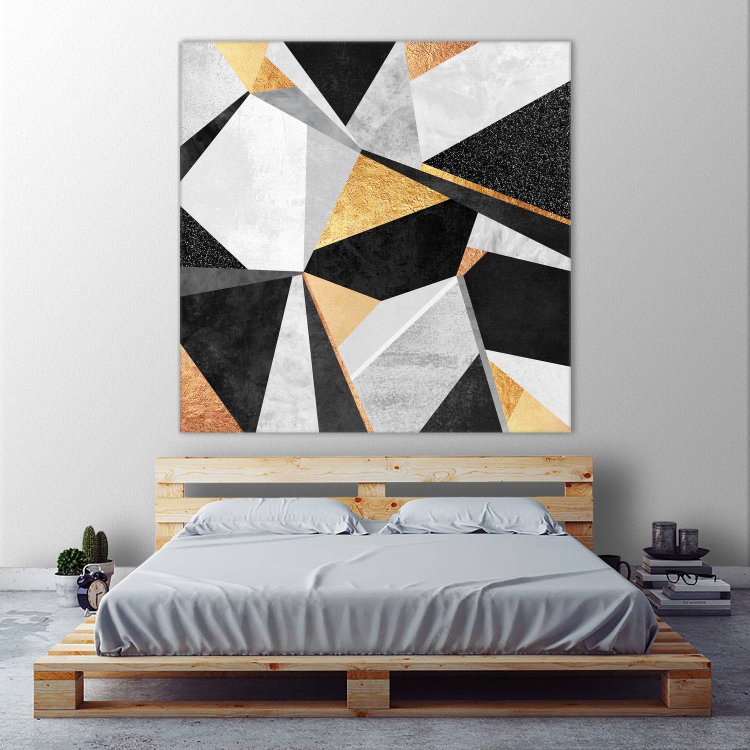 Geometry / Gold by Elisabeth Fredriksson on GIANT ART - yellow mixed media