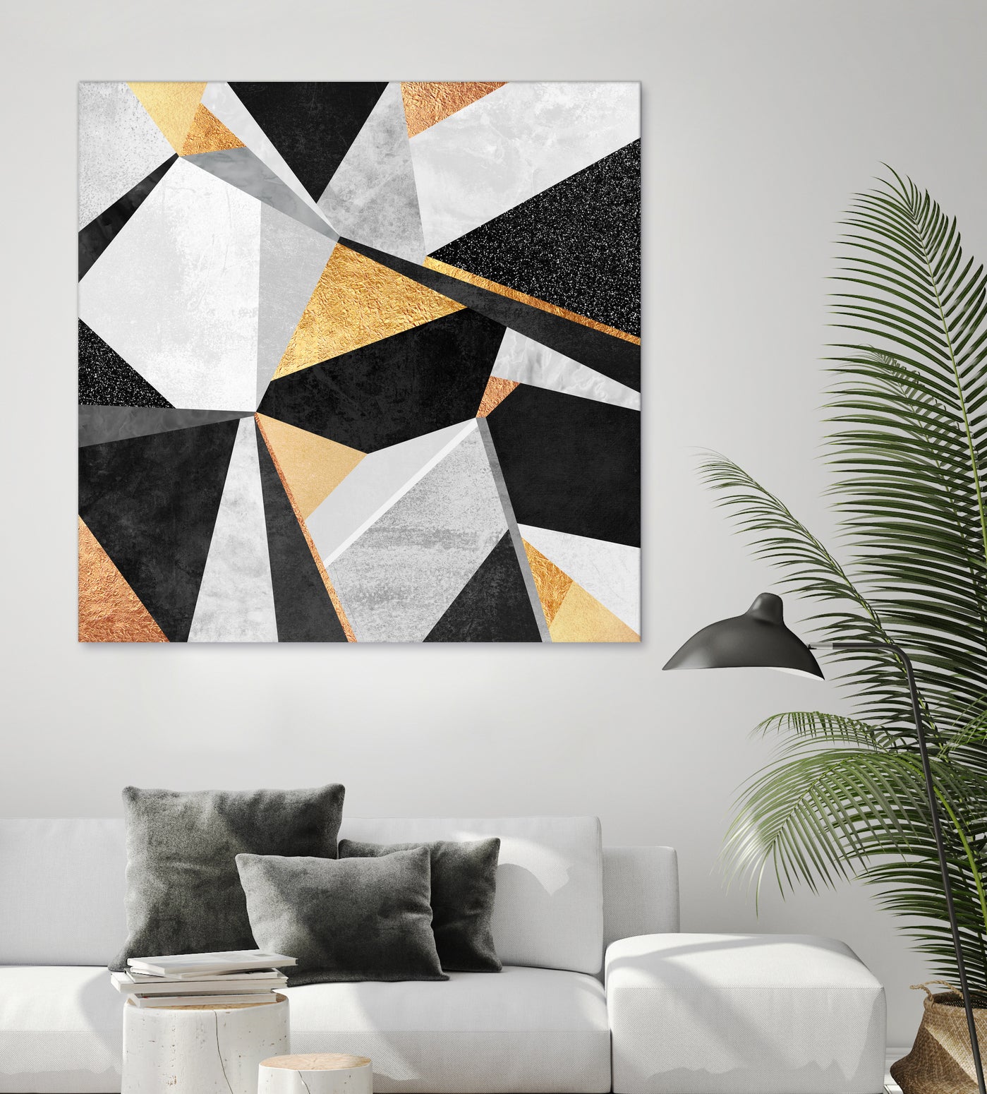 Geometry / Gold by Elisabeth Fredriksson on GIANT ART - yellow mixed media