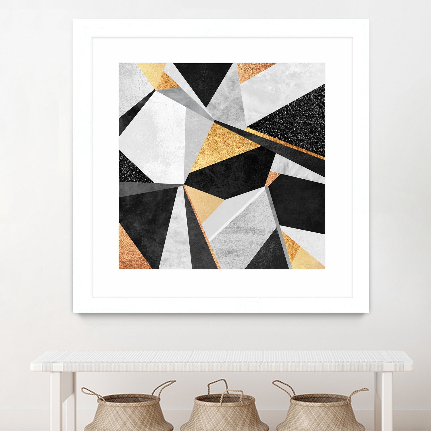 Geometry / Gold by Elisabeth Fredriksson on GIANT ART - yellow mixed media