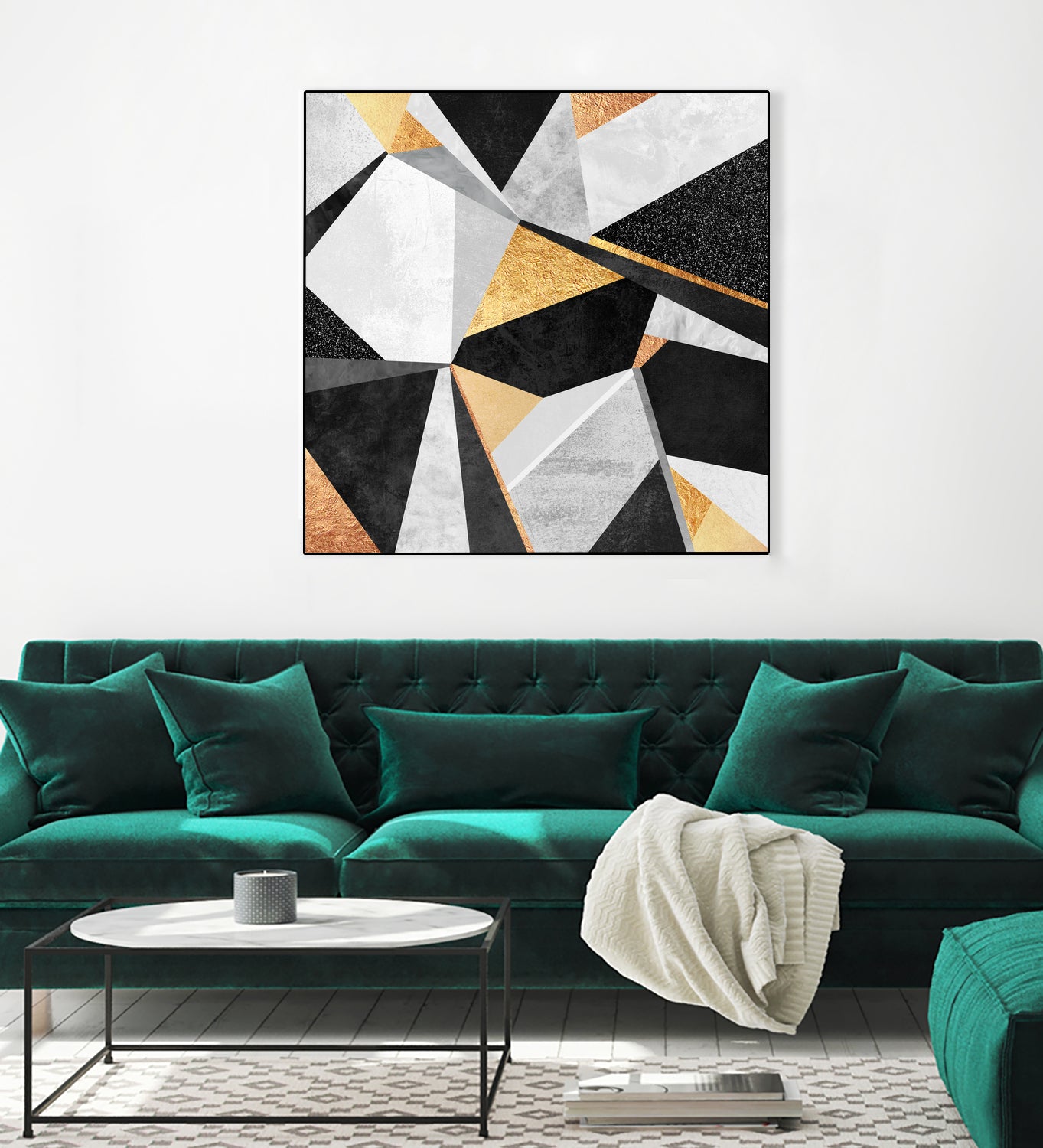 Geometry / Gold by Elisabeth Fredriksson on GIANT ART - yellow mixed media