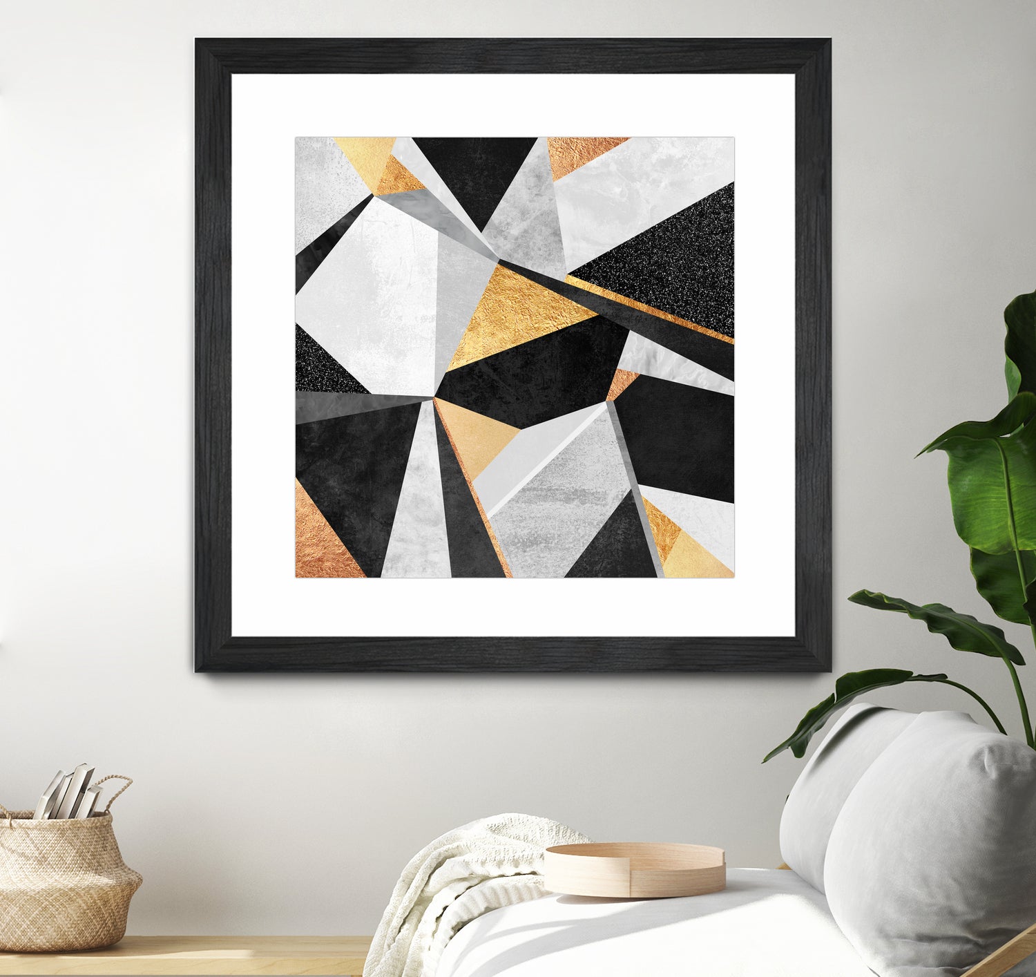 Geometry / Gold by Elisabeth Fredriksson on GIANT ART - yellow mixed media