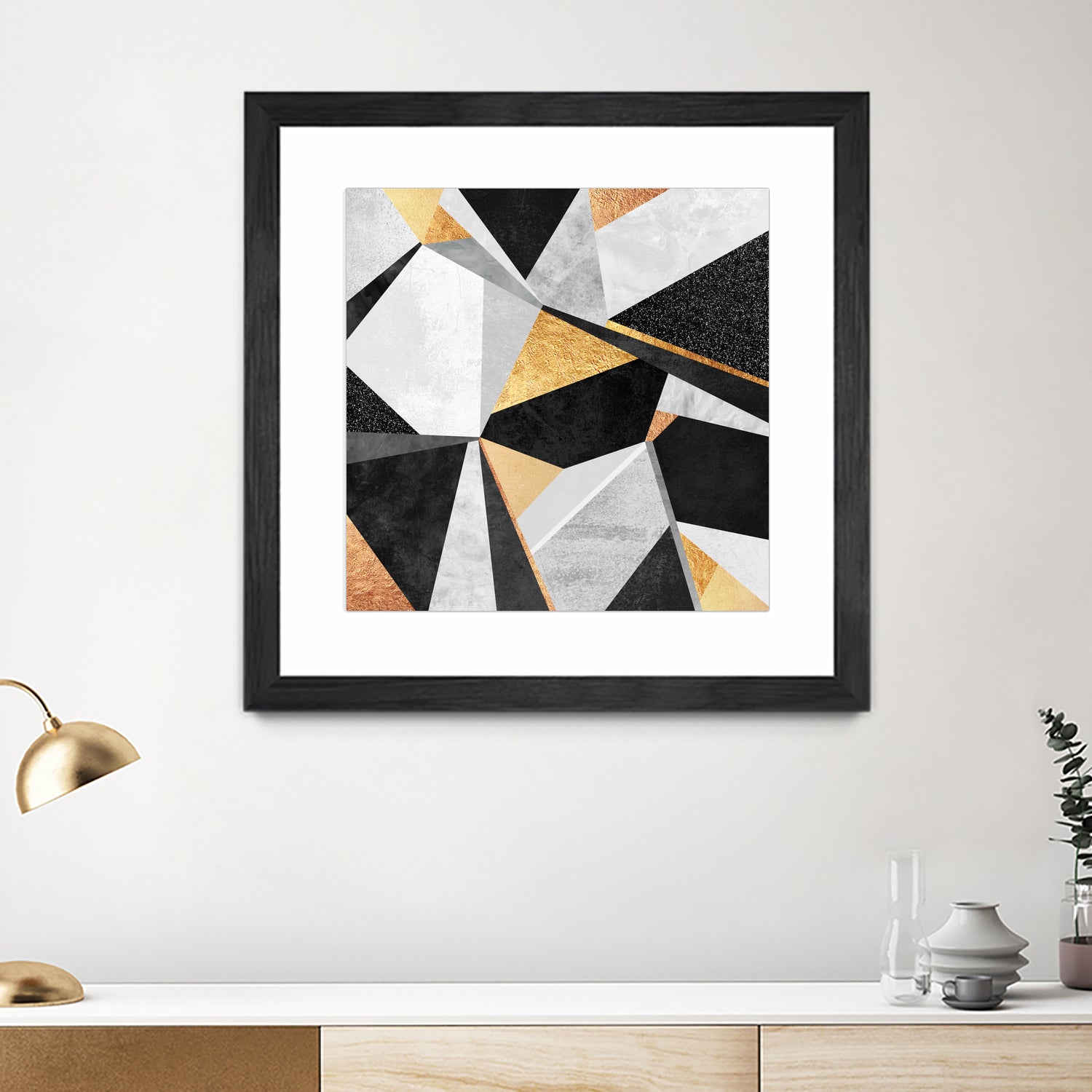 Geometry / Gold by Elisabeth Fredriksson on GIANT ART - yellow mixed media