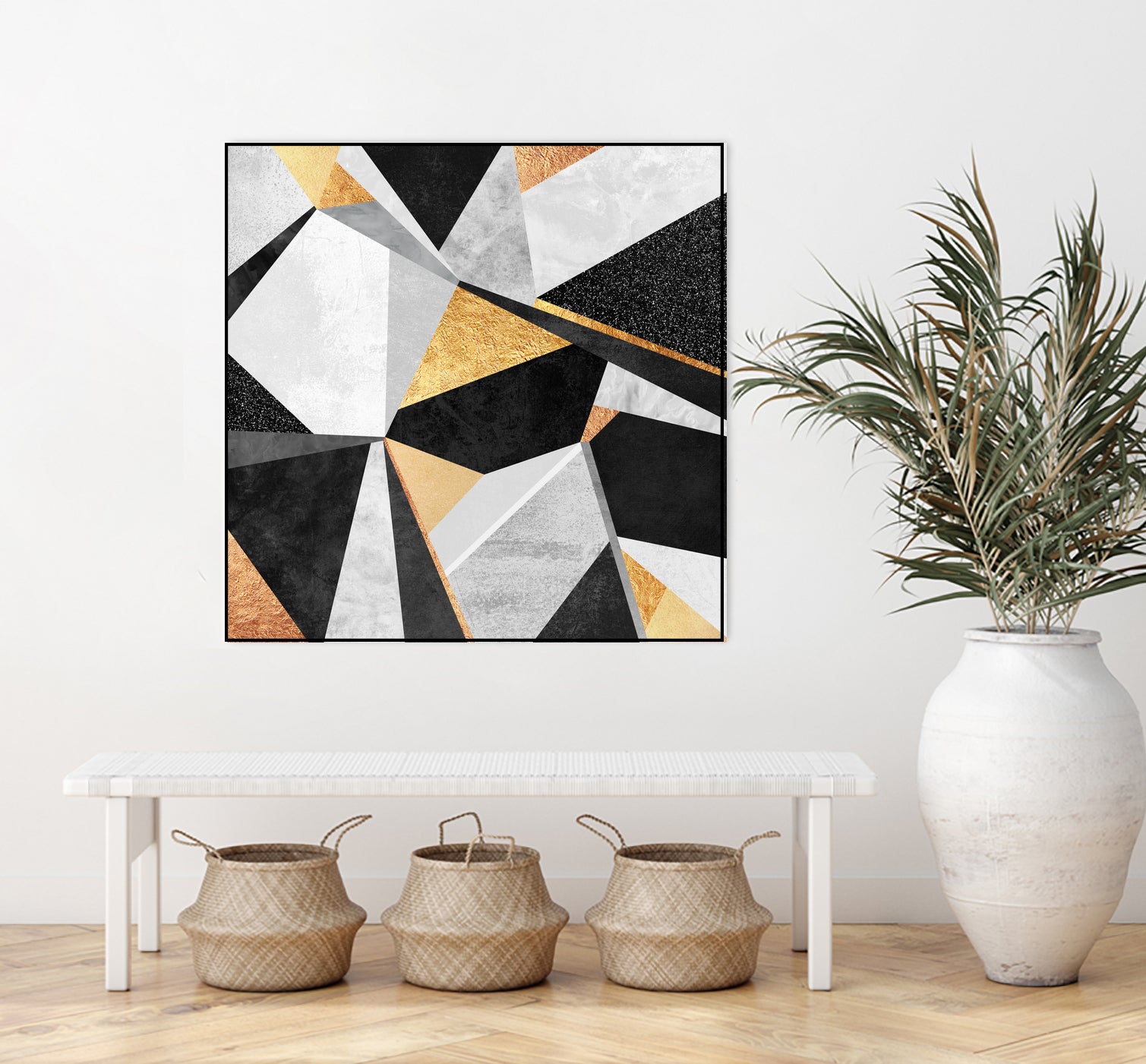 Geometry / Gold by Elisabeth Fredriksson on GIANT ART - yellow mixed media