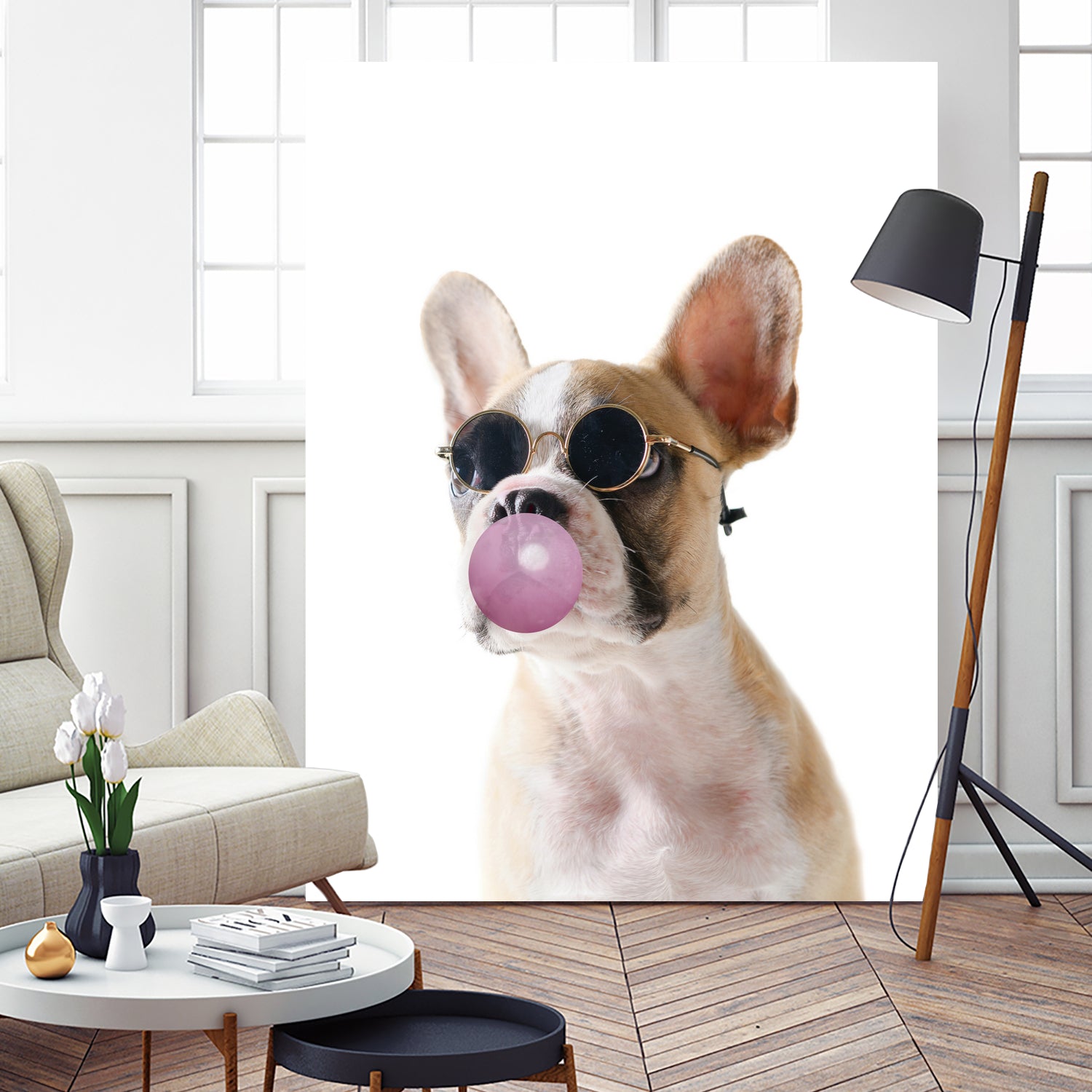 Dog With Bubble Gum by miguel angel romero franco on GIANT ART - pink photo manipulation