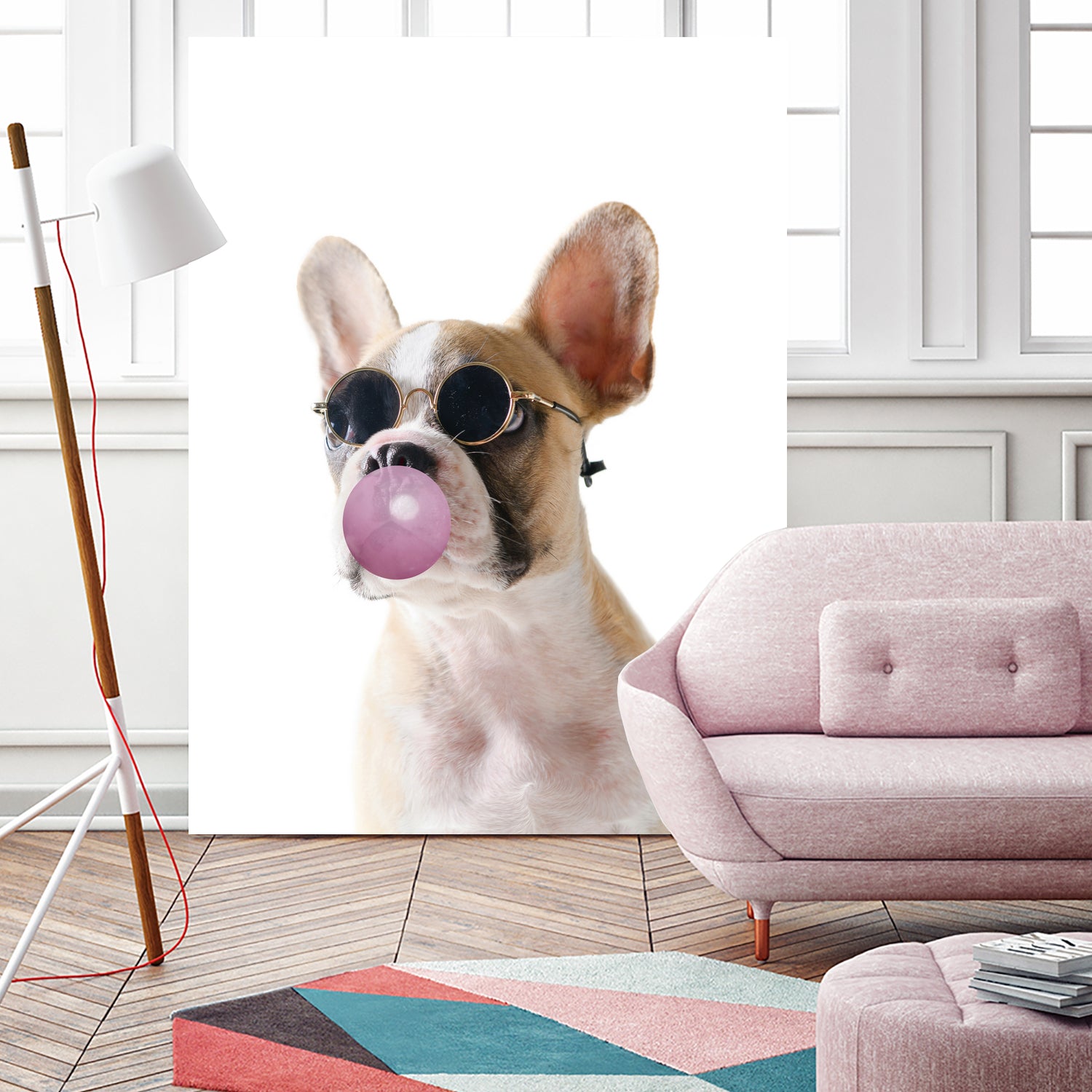 Dog With Bubble Gum by miguel angel romero franco on GIANT ART - pink photo manipulation