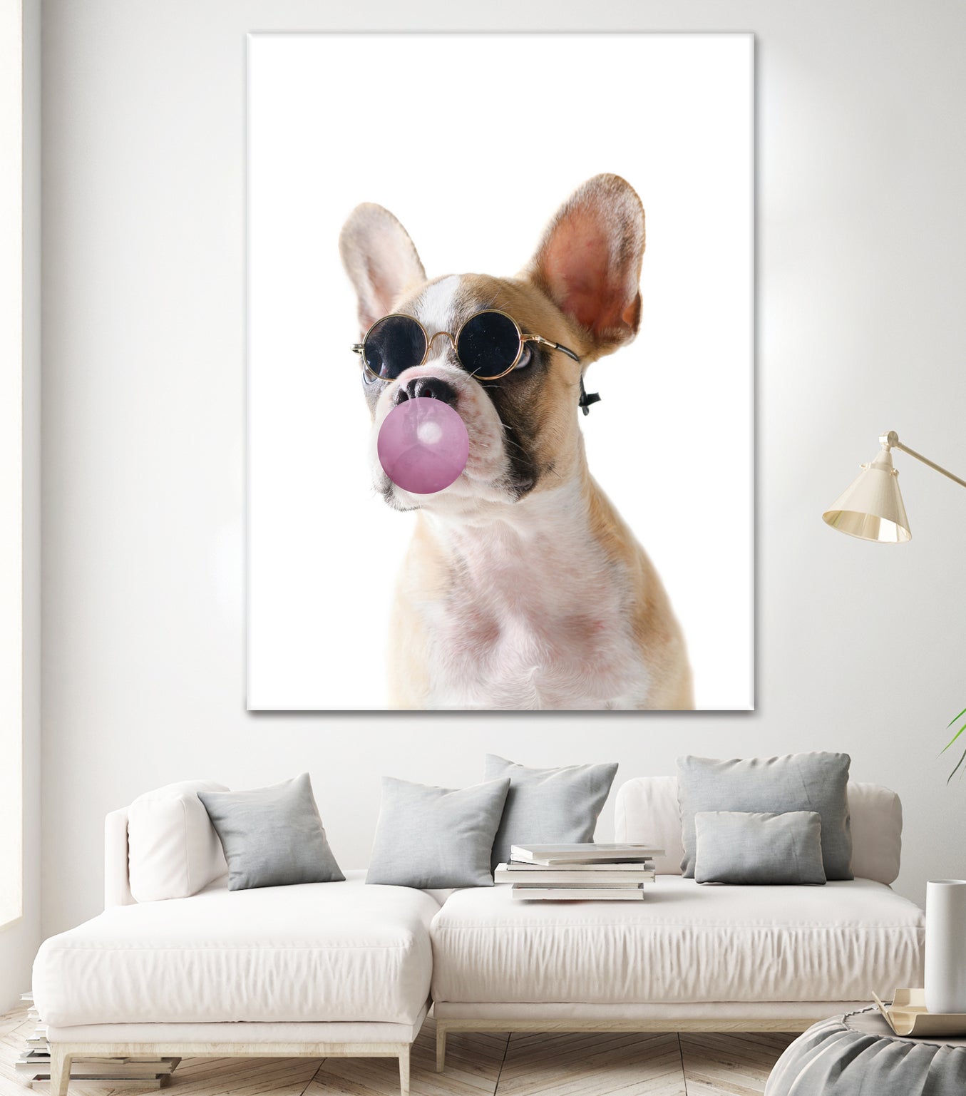 Dog With Bubble Gum by miguel angel romero franco on GIANT ART - pink photo manipulation