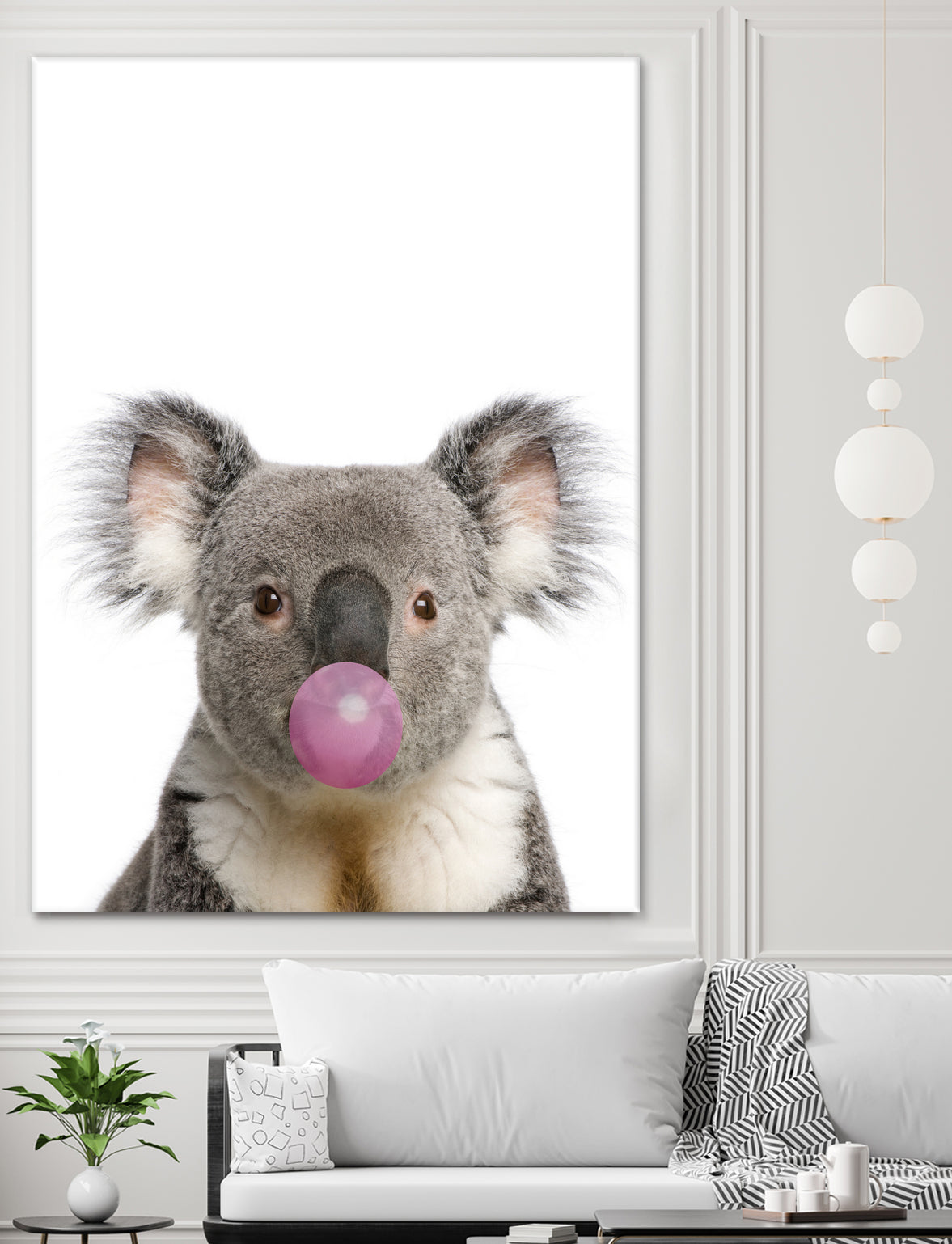 koala with bubble gum by miguel angel romero franco on GIANT ART - gray photo manipulation