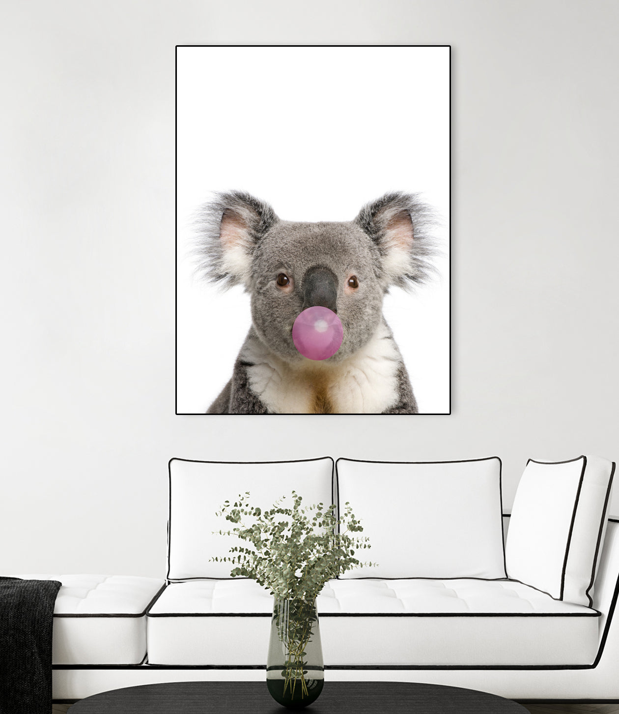 koala with bubble gum by miguel angel romero franco on GIANT ART - gray photo manipulation