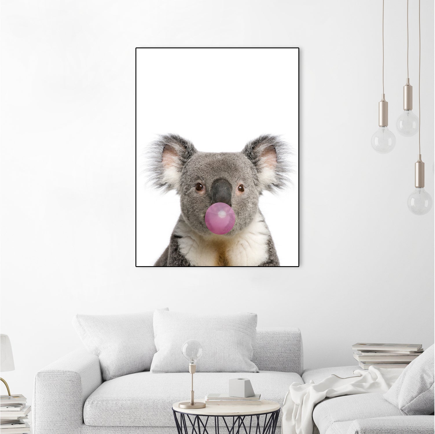 koala with bubble gum by miguel angel romero franco on GIANT ART - gray photo manipulation