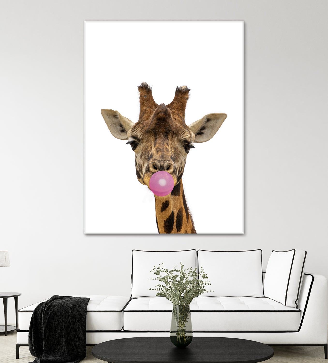 giraffe with bubble gum by miguel angel romero franco on GIANT ART - yellow photo manipulation