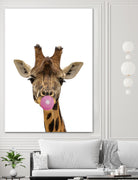 giraffe with bubble gum by miguel angel romero franco on GIANT ART - yellow photo manipulation