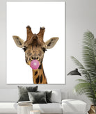 giraffe with bubble gum by miguel angel romero franco on GIANT ART - yellow photo manipulation