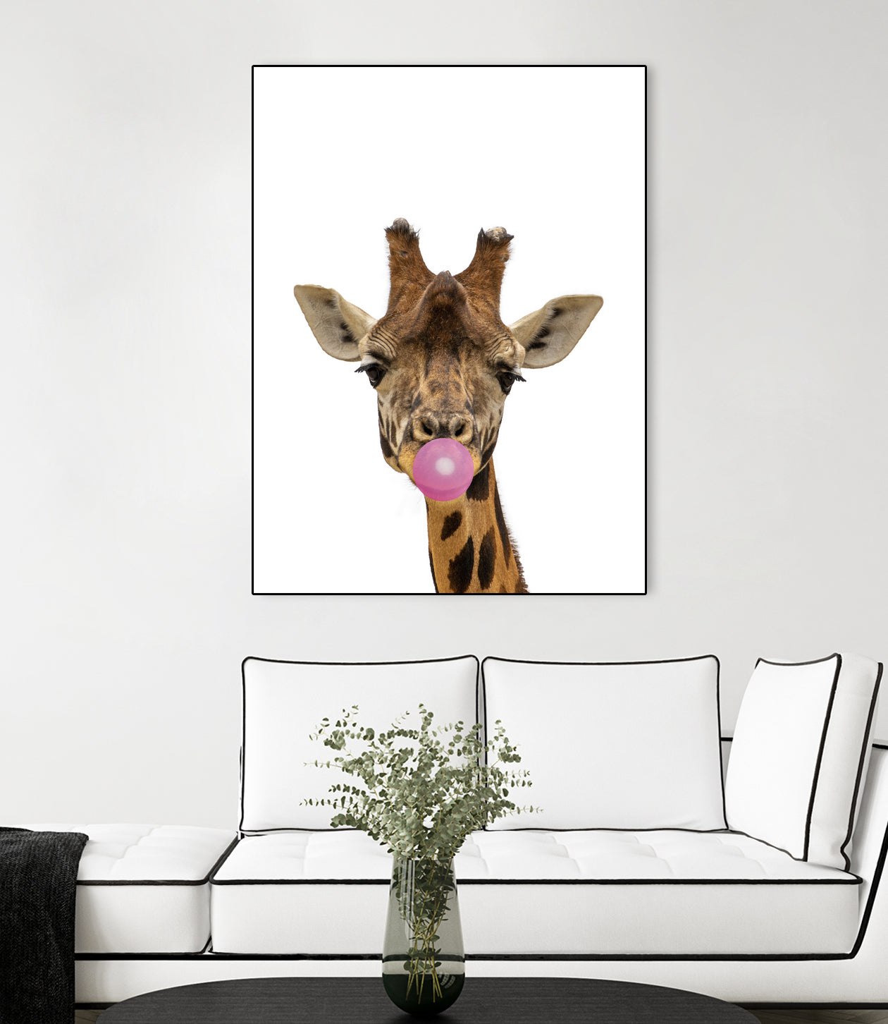 giraffe with bubble gum by miguel angel romero franco on GIANT ART - yellow photo manipulation