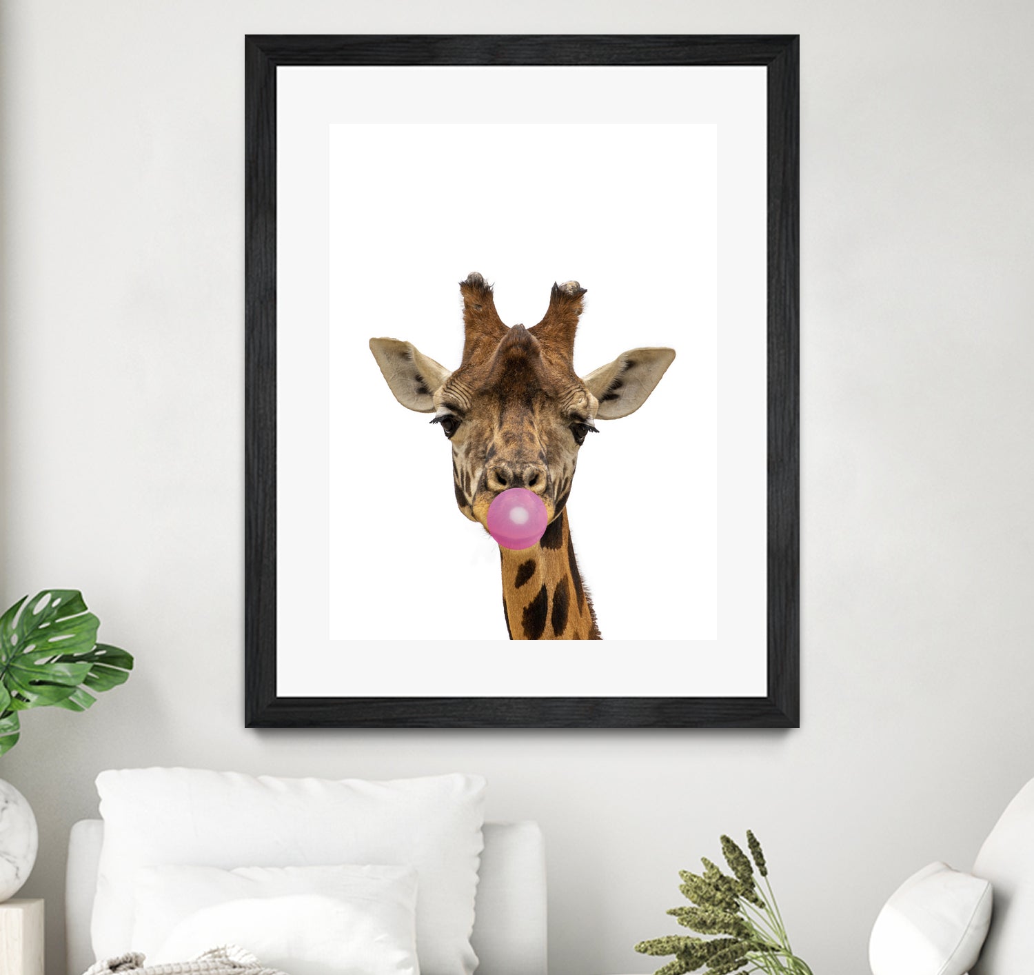 giraffe with bubble gum by miguel angel romero franco on GIANT ART - yellow photo manipulation