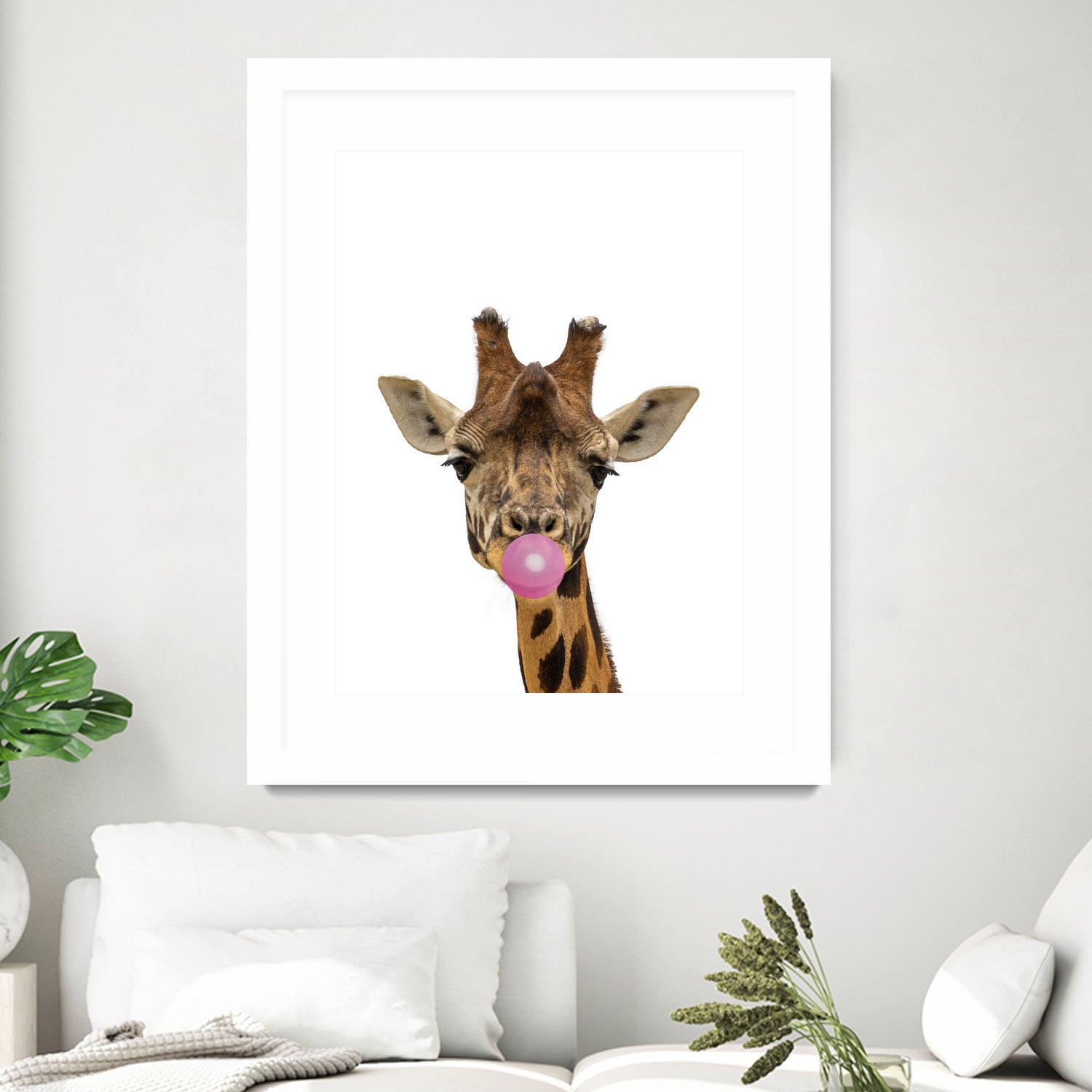 giraffe with bubble gum by miguel angel romero franco on GIANT ART - yellow photo manipulation