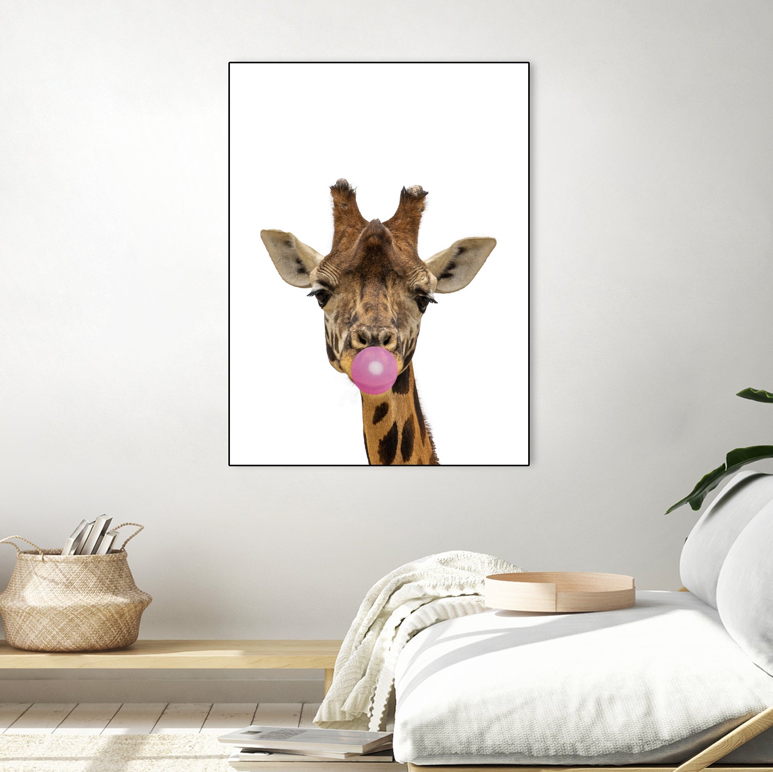 giraffe with bubble gum by miguel angel romero franco on GIANT ART - yellow photo manipulation