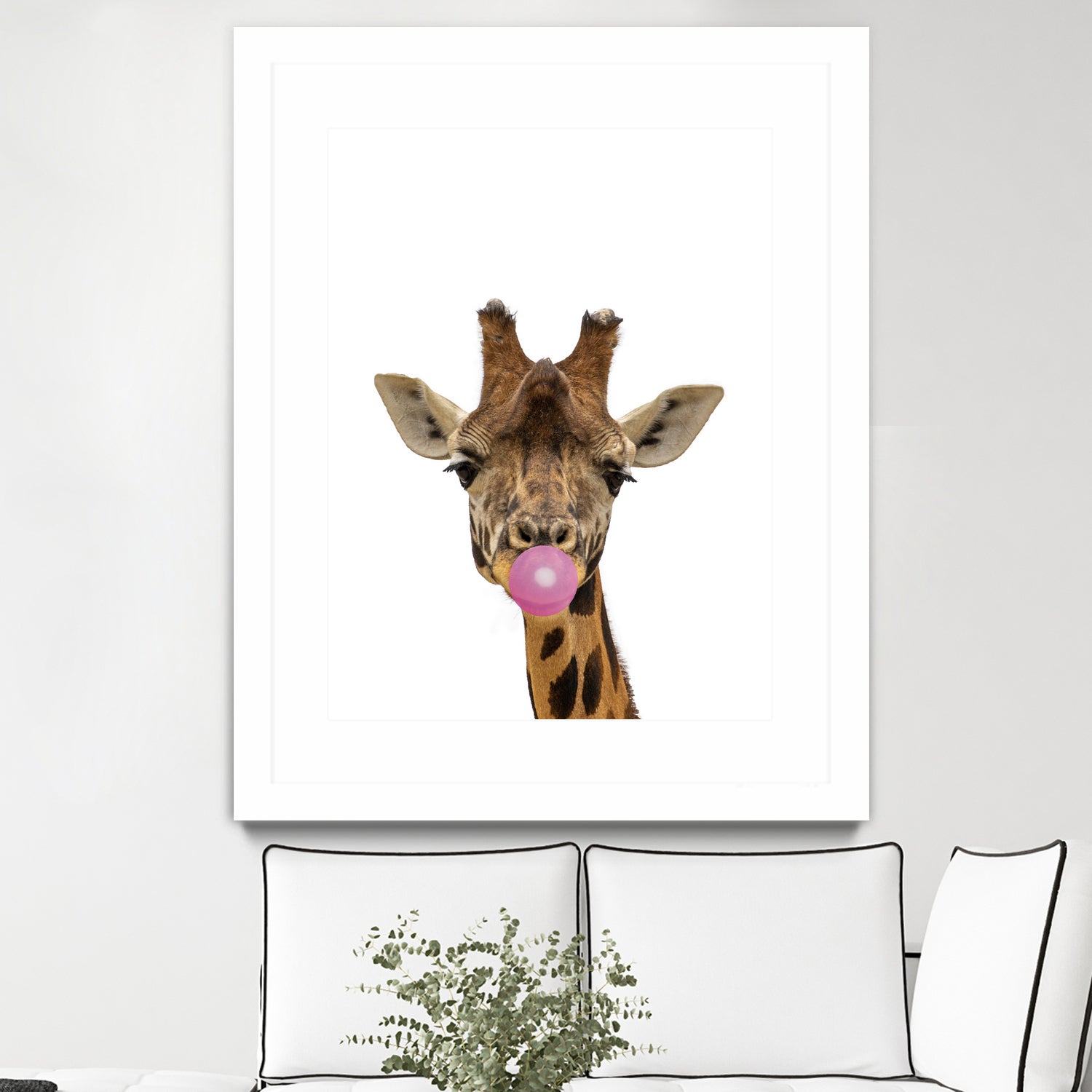 giraffe with bubble gum by miguel angel romero franco on GIANT ART - yellow photo manipulation