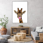 giraffe with bubble gum by miguel angel romero franco on GIANT ART - yellow photo manipulation