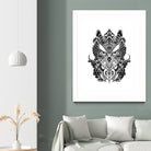 Owl and Dragon by Salvatore C. De Simone on GIANT ART - black mixed media