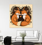 foxes in love by Haris Kavalla on GIANT ART - brown photo illustration