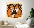 foxes in love by Haris Kavalla on GIANT ART - brown photo illustration