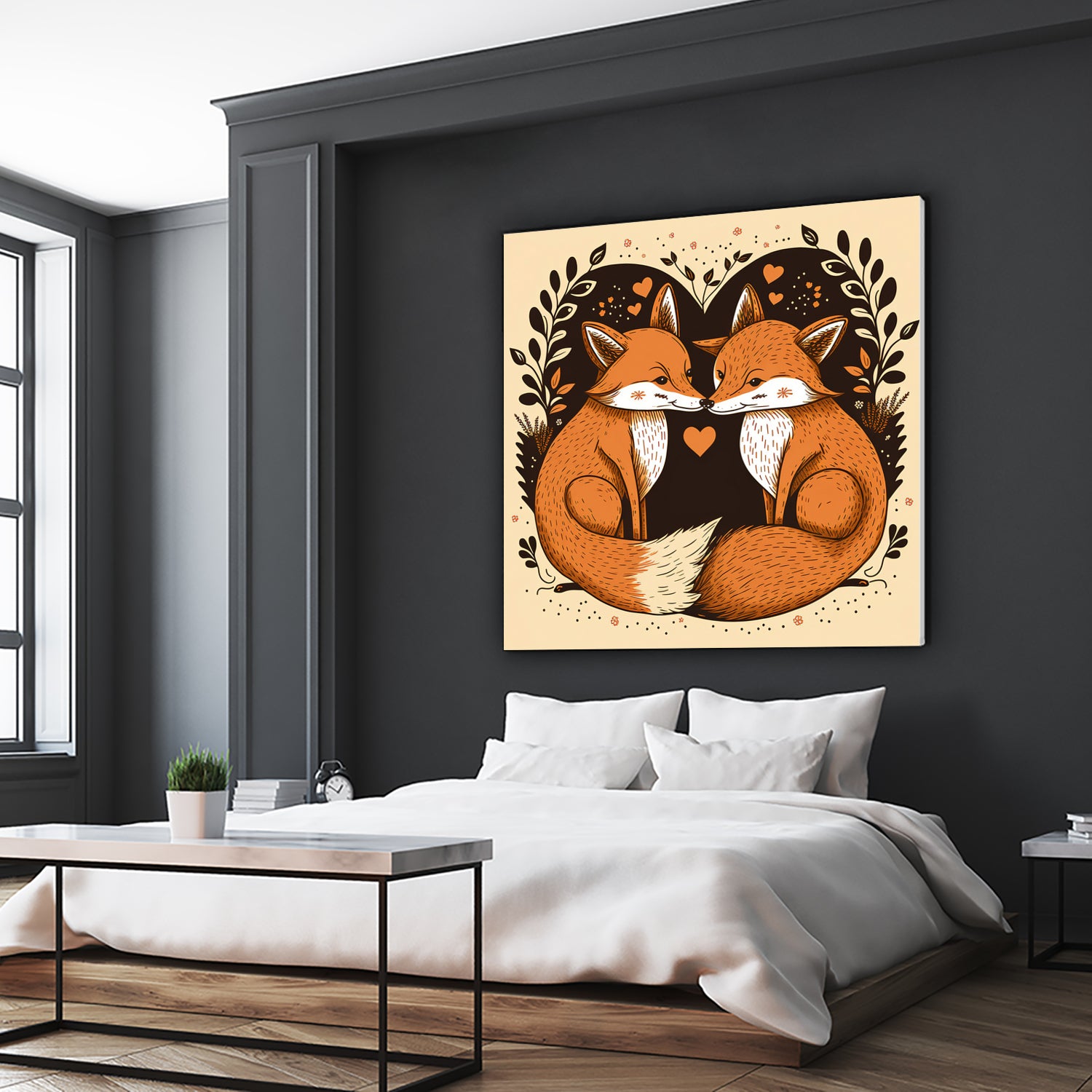 foxes in love by Haris Kavalla on GIANT ART - brown photo illustration