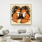 foxes in love by Haris Kavalla on GIANT ART - brown photo illustration