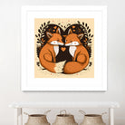 foxes in love by Haris Kavalla on GIANT ART - brown photo illustration