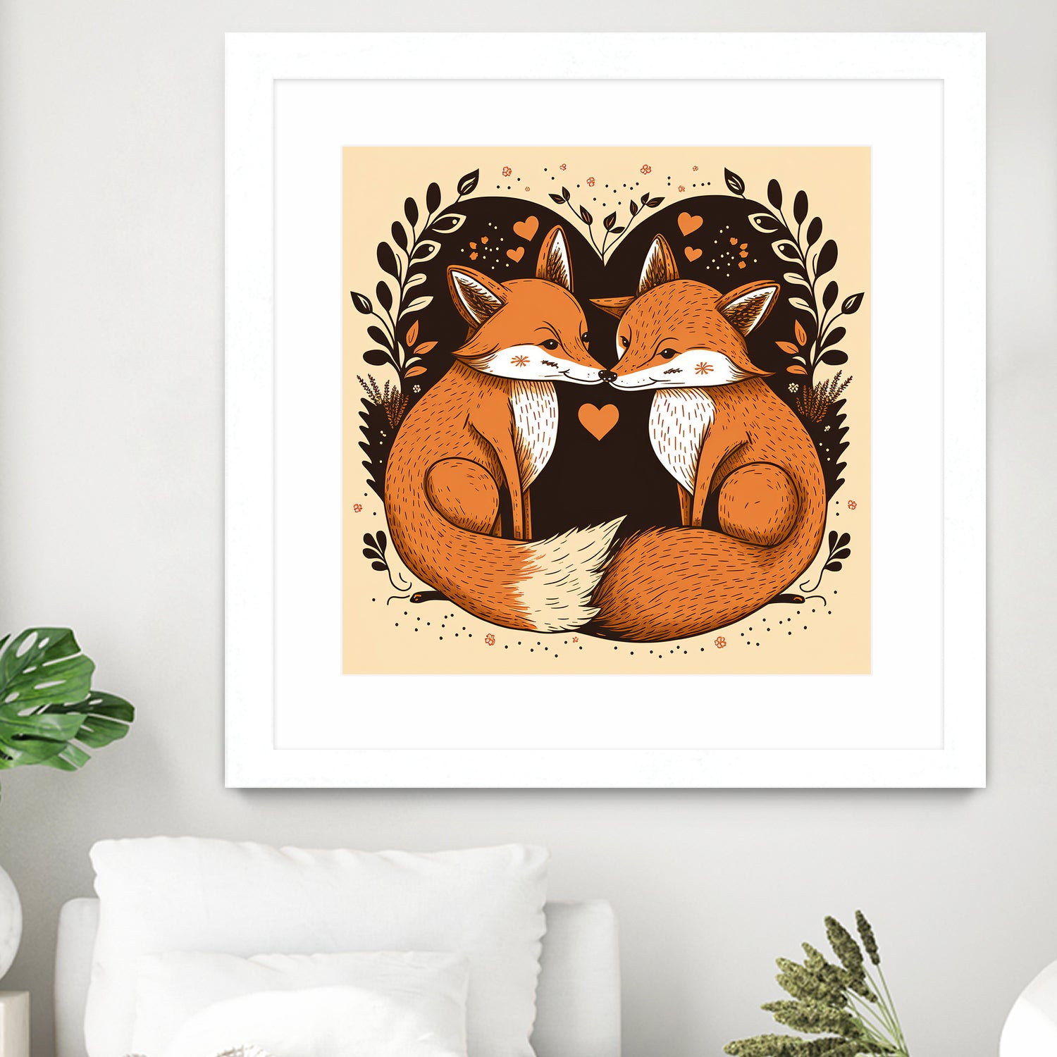 foxes in love by Haris Kavalla on GIANT ART - brown photo illustration