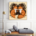 foxes in love by Haris Kavalla on GIANT ART - brown photo illustration