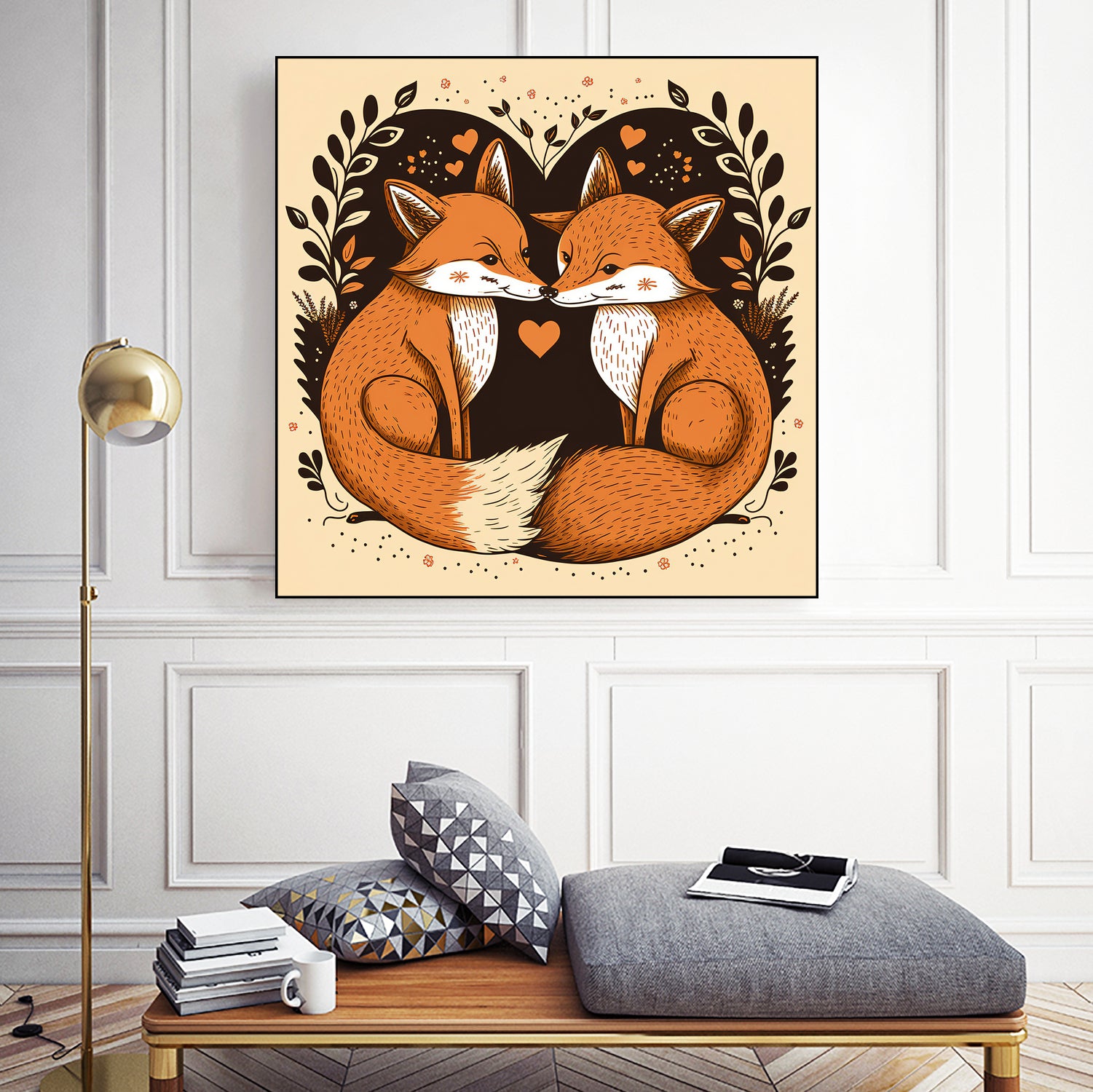 foxes in love by Haris Kavalla on GIANT ART - brown photo illustration